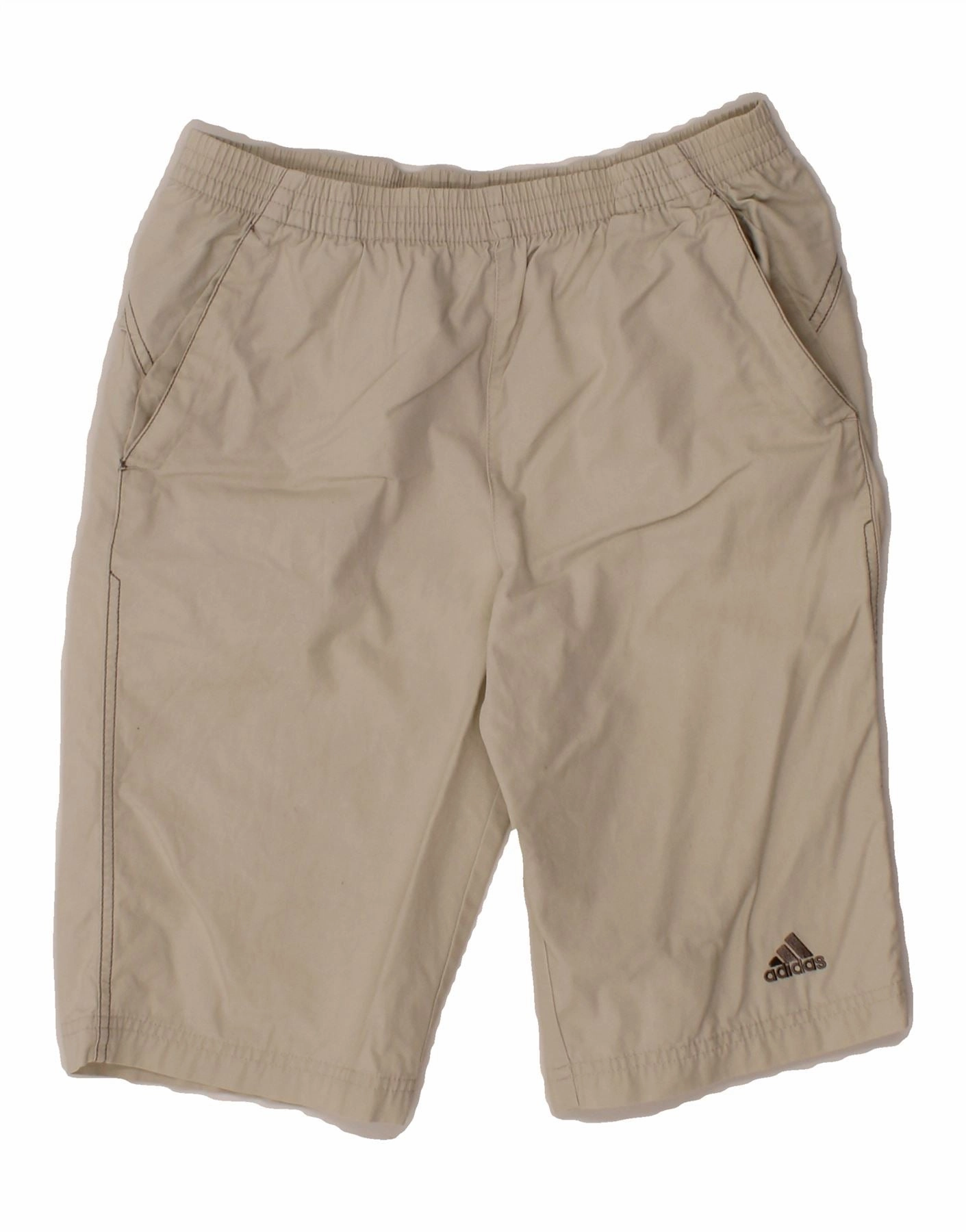 ADIDAS Mens Casual Shorts W26 XS Beige Cotton Comfortable Shorts Slim Layer