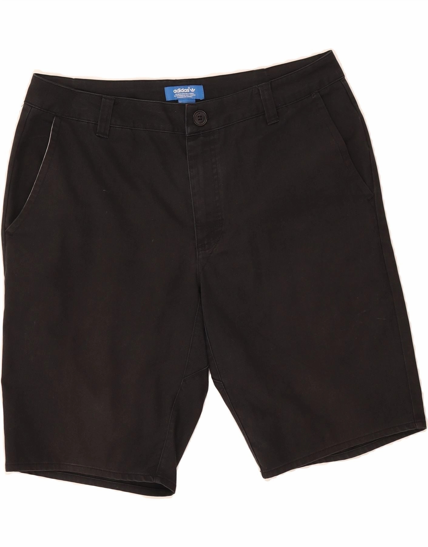 Seamless Integration Minimal Finish ADIDAS Mens Chino Shorts W34 Large  Black Cotton