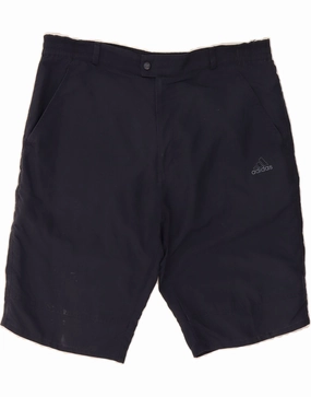 ADIDAS Mens Chino Shorts W34 Large  Navy Blue Polyester Anti Static Treatment Anti Slip Waist Grip