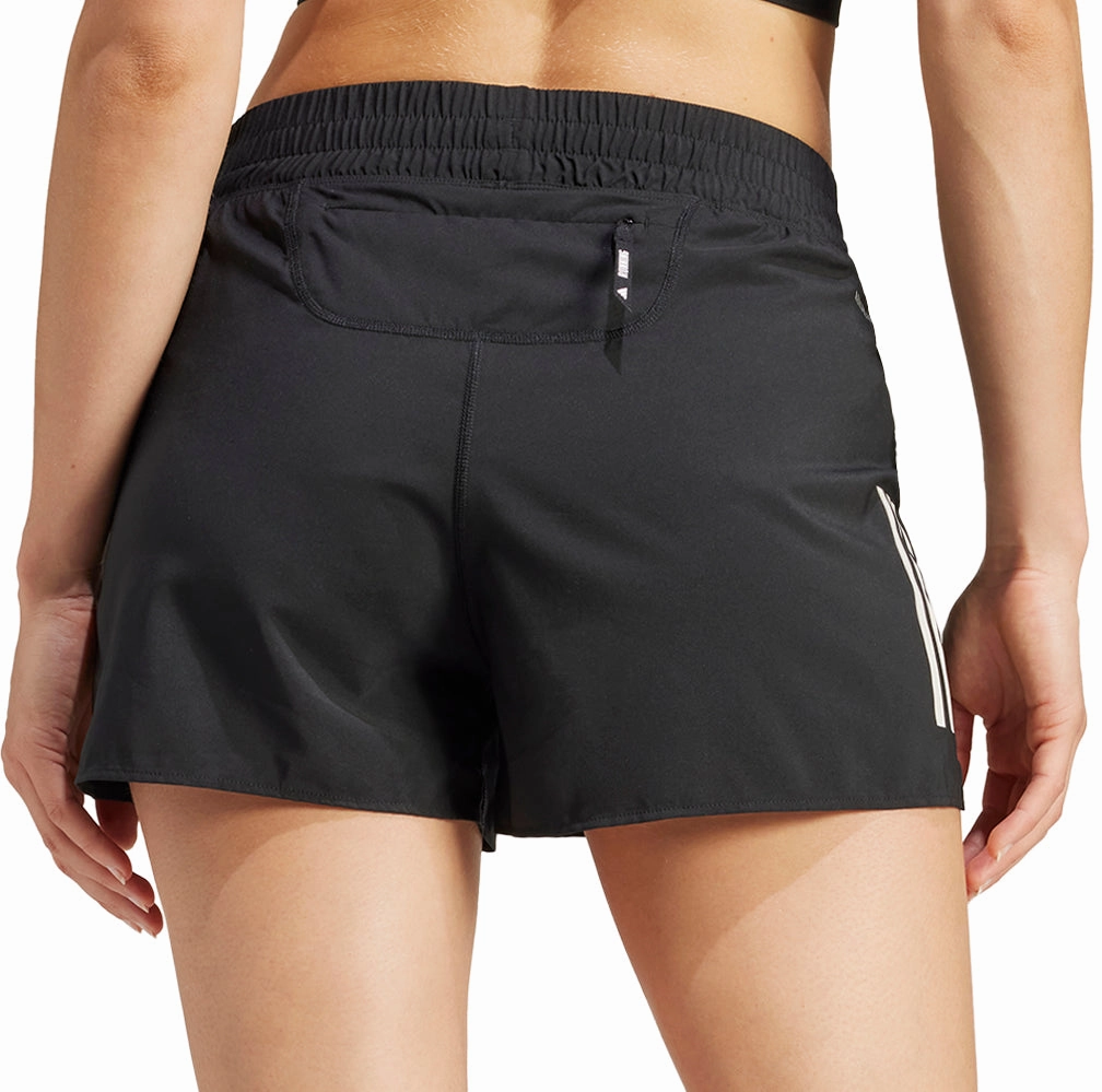 adidas Own The Run 3 Inch Womens Running Shorts - Black Mesh Ventilation Zones High-End Option