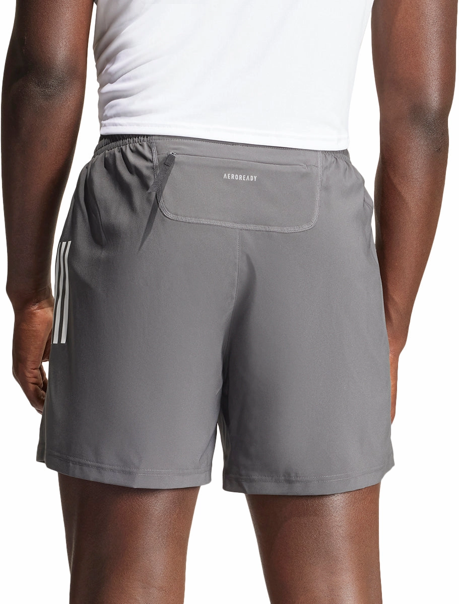 adidas Own The Run 5 Inch Mens Running Shorts - Grey Body Contouring Comfort Fit