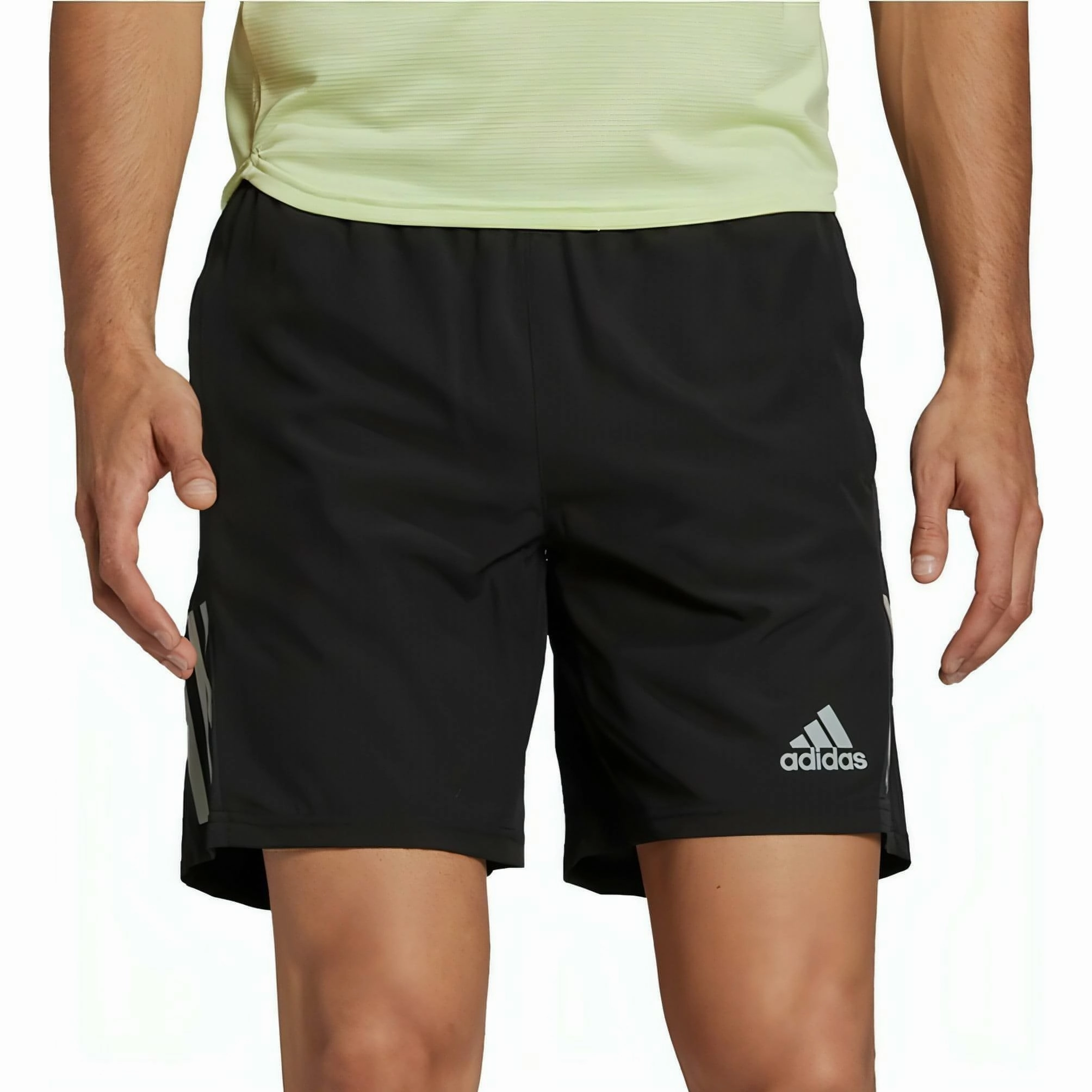Roll Up Cuff Design adidas Own The Run 7 Inch Mens Running Shorts - Black