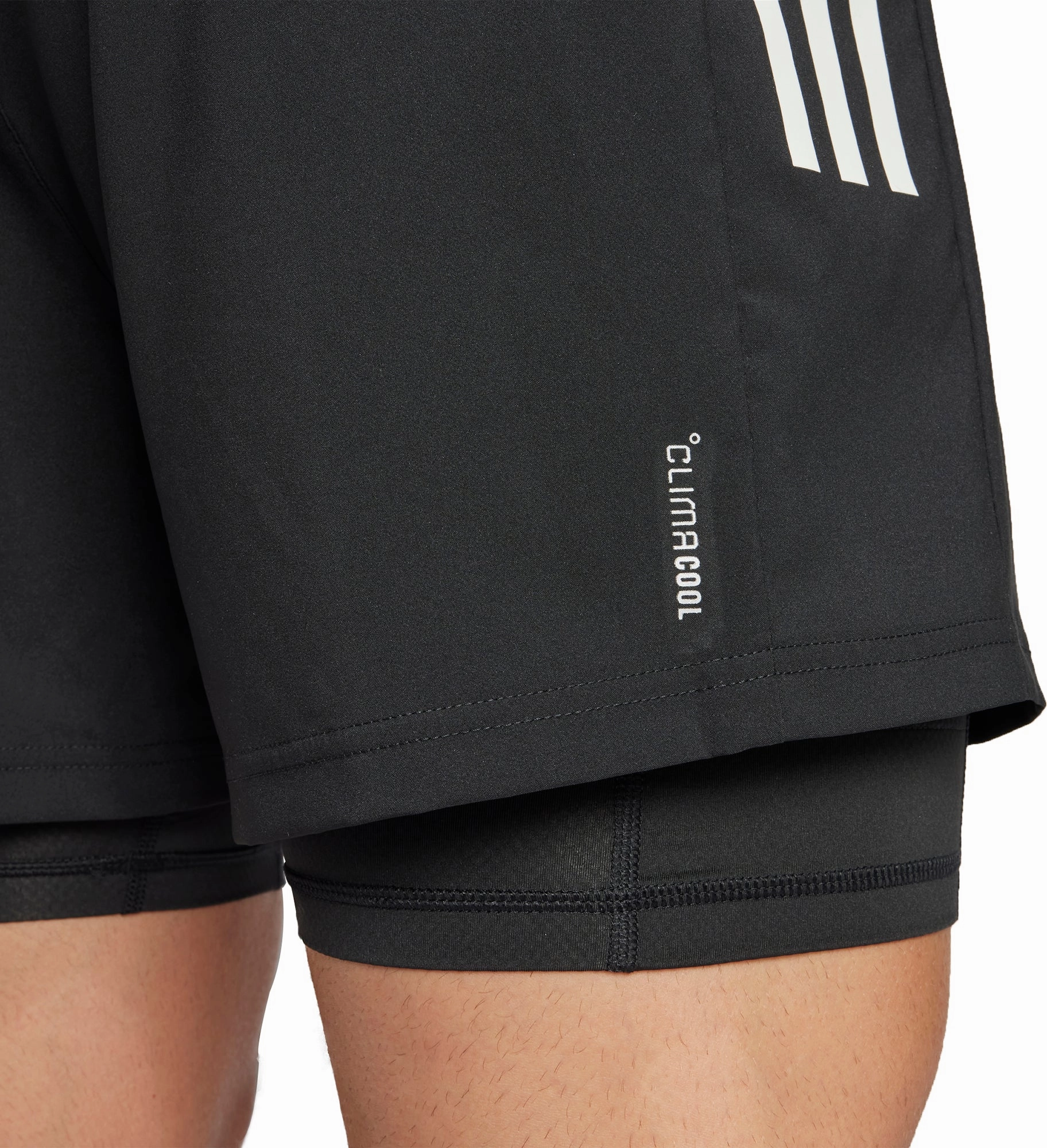 adidas Own The Run ClimaCool 2 In 1 Mens Running Shorts - Black Adaptive Tension Control