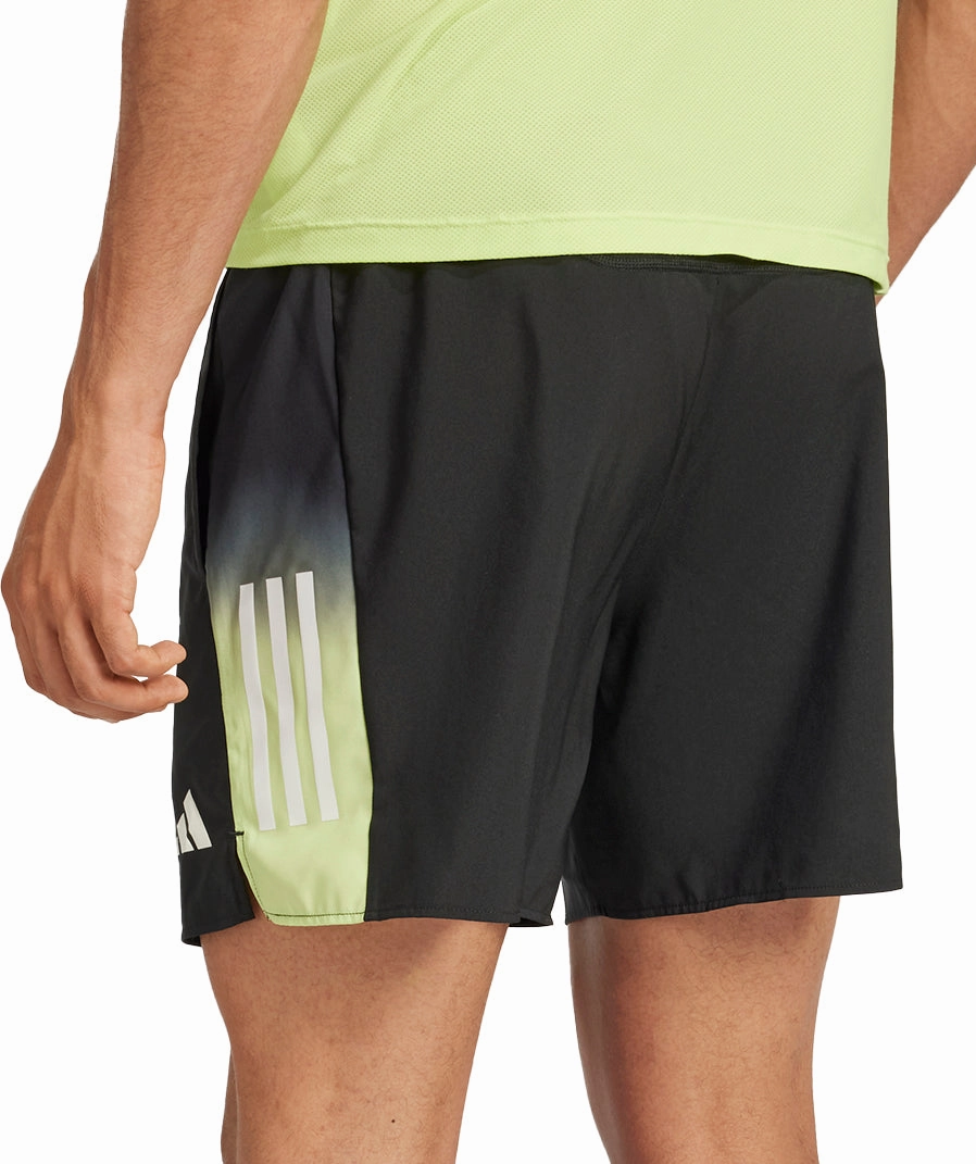 adidas Own The Run Colour Block 7 Inch Mens Running Shorts - Black Slimming Effect