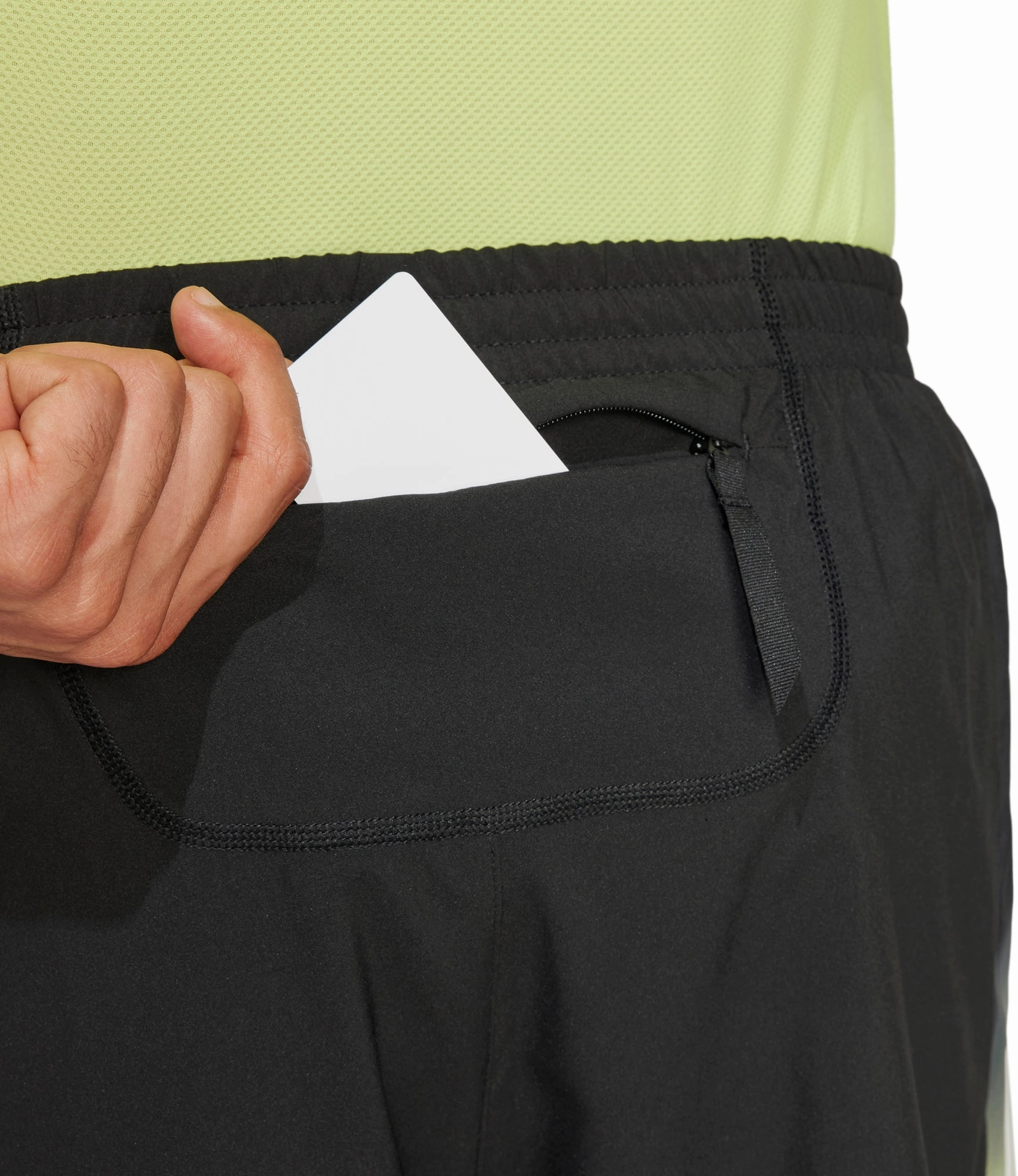 adidas Own The Run Colour Block 7 Inch Mens Running Shorts - Black Slimming Effect