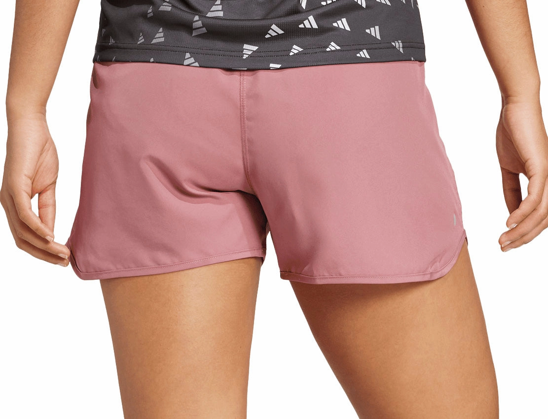 adidas Run It 3 Inch Womens Running Shorts - Pink anti slip grip Port Pocket Design