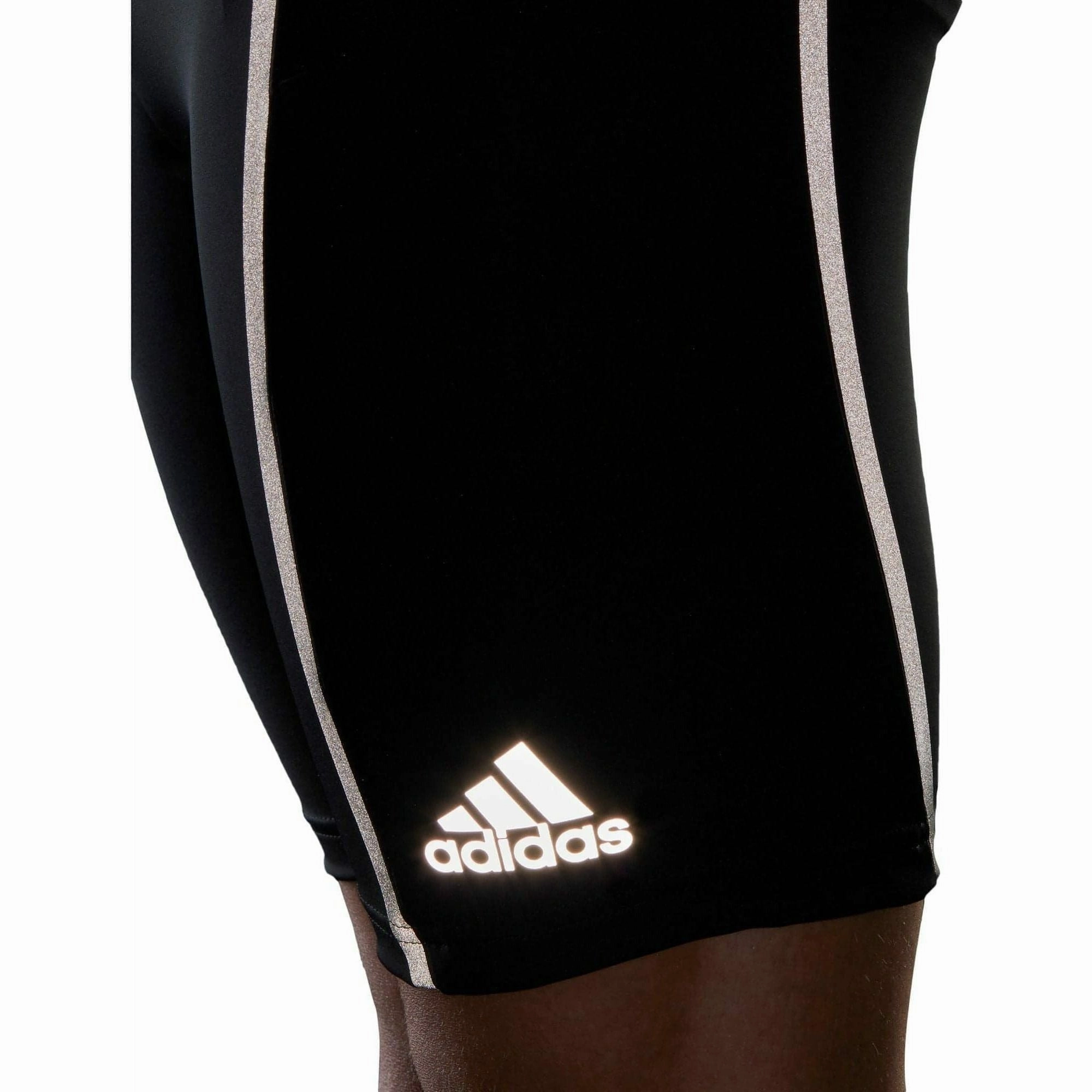 Anti-bacterial Ripstop Material adidas Saturday Mens Short Running Tights - Black