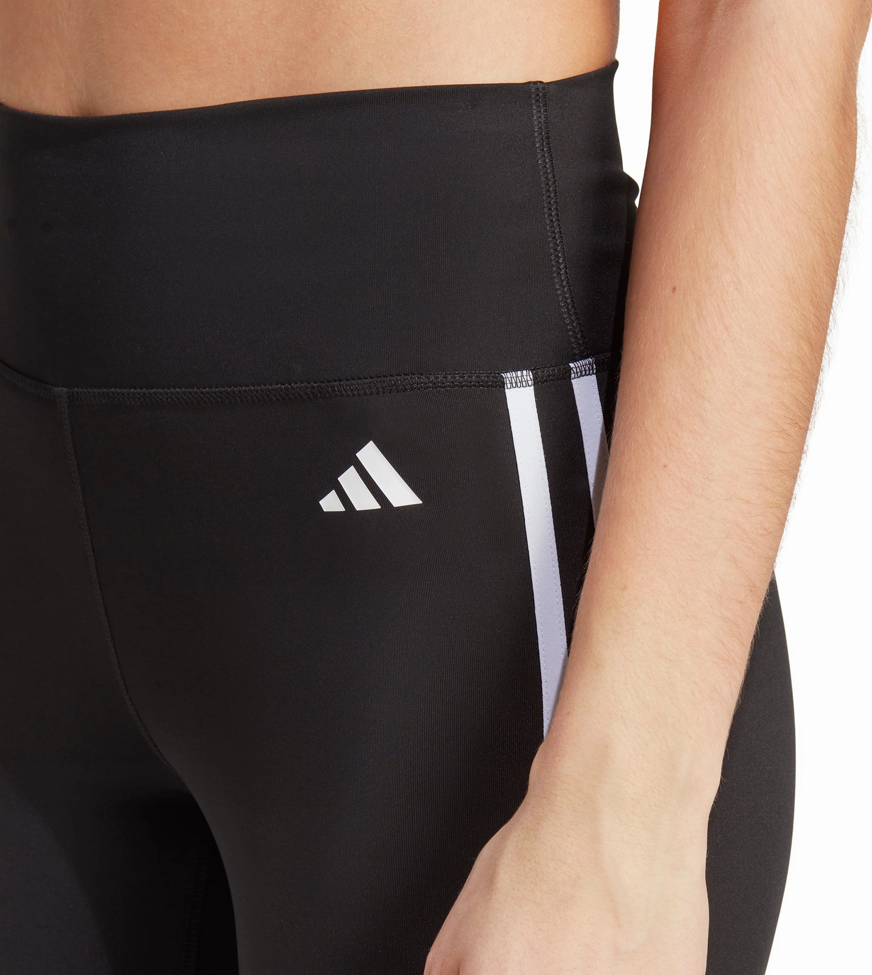 Mesh Panel Studio Practice Seamless Style adidas Train Essentials 3 Stripes Womens 3/4 Capri Training Tights - Black