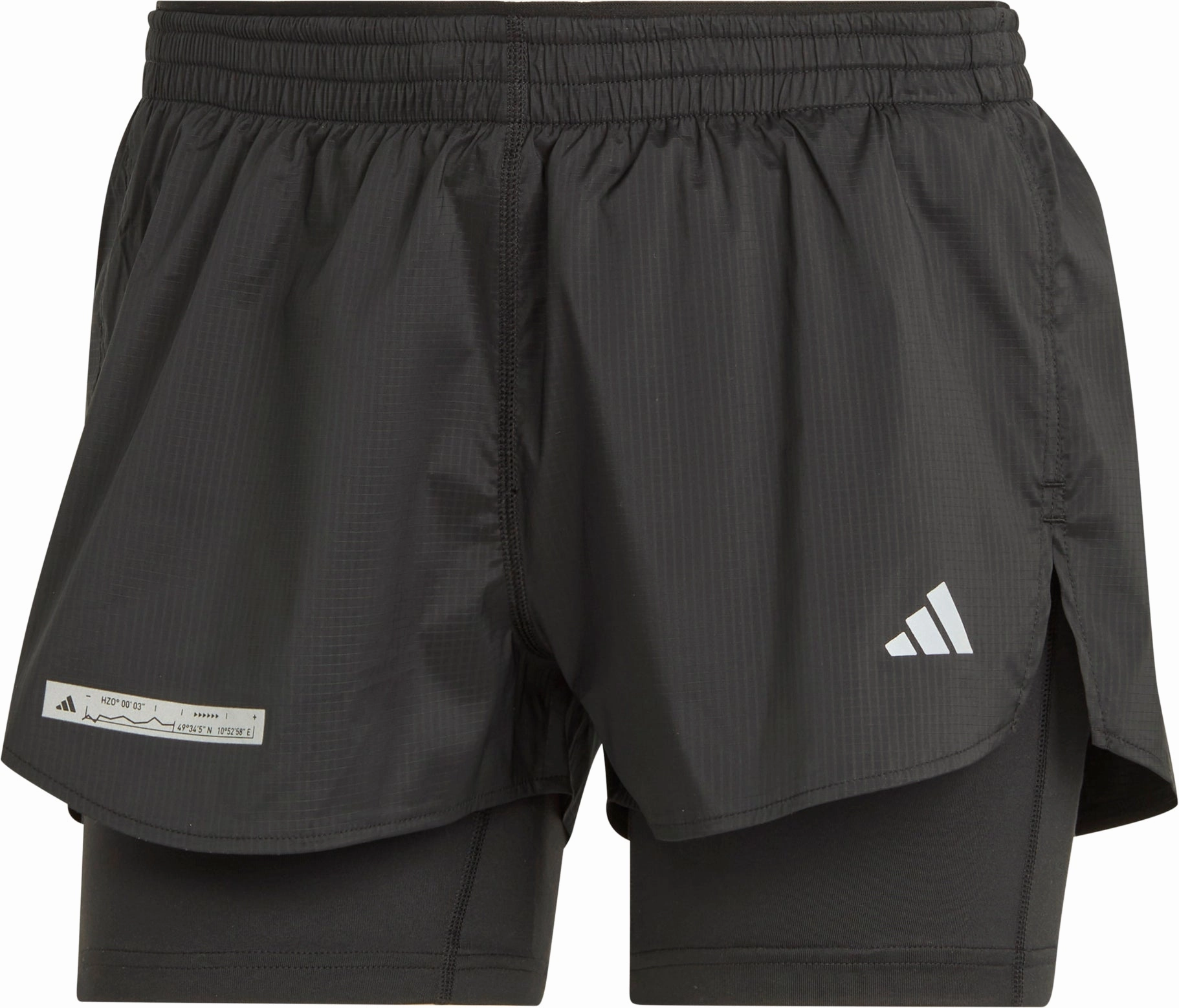 Beach-Ready Look Simple Cut adidas Ultimate 2 In 1 Womens Running Shorts - Black