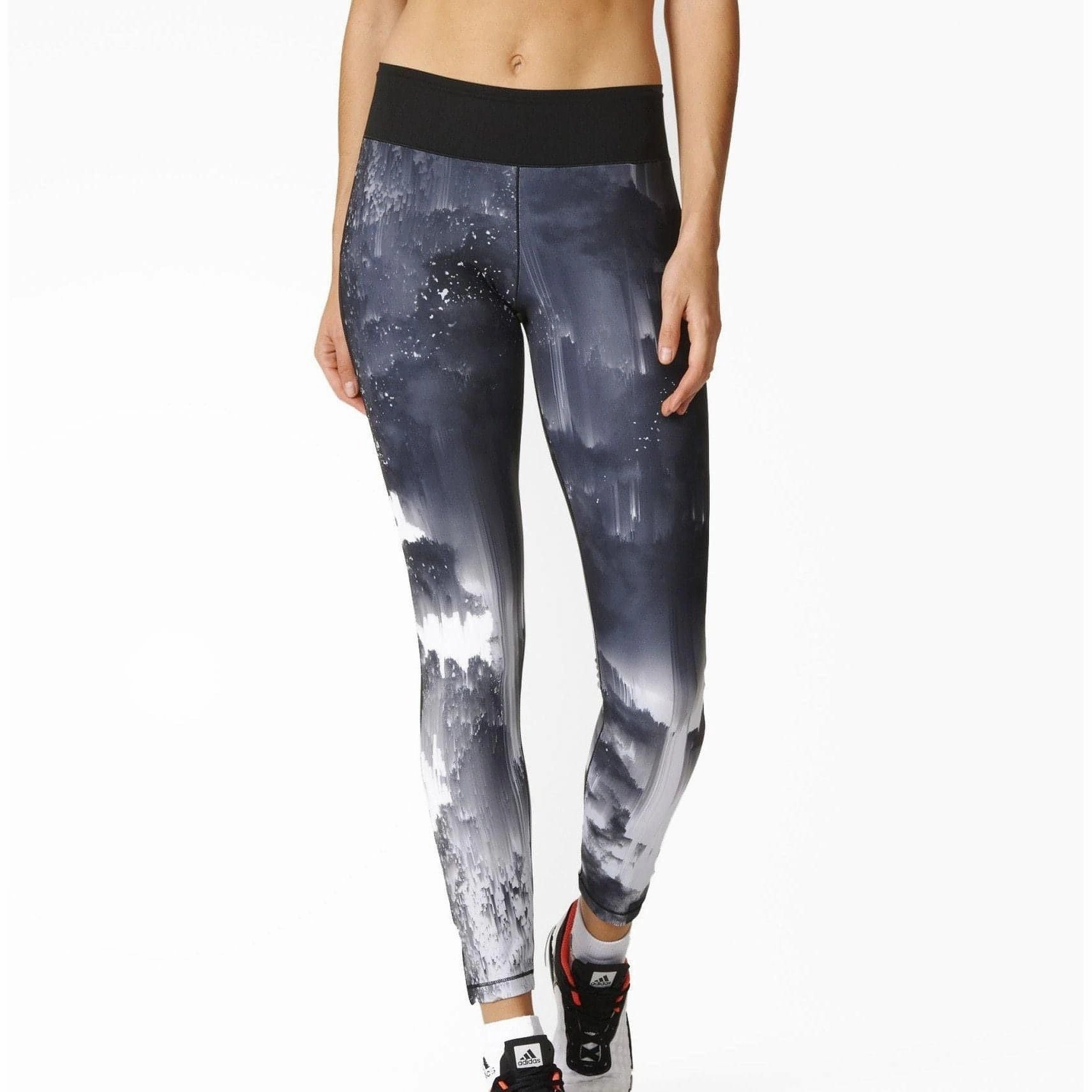 adidas Wow Drop 3 Womens Long Training Tights - Black Lightweight Material Beginner Level Weekend Trip Minimalist Style