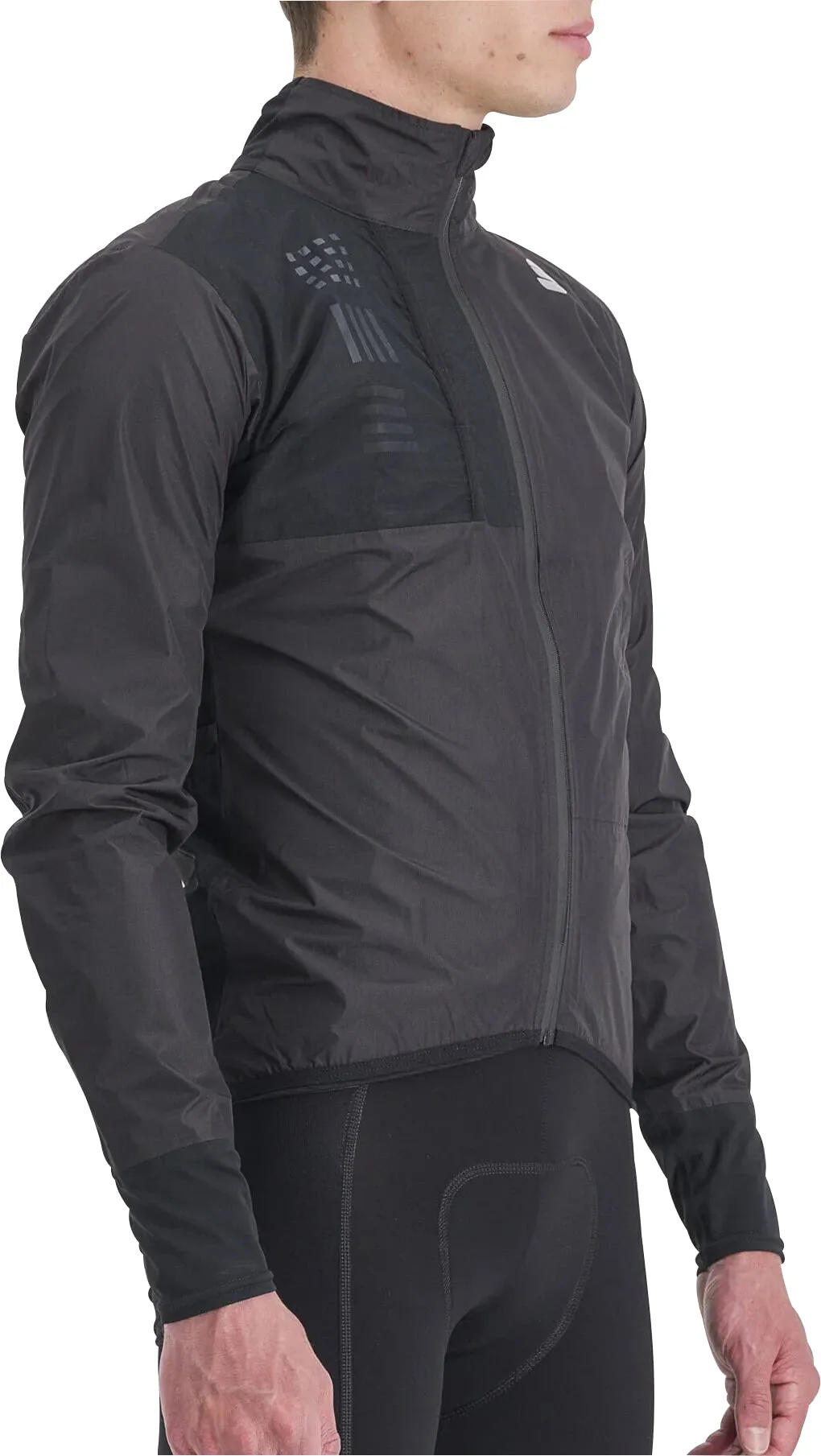 Sportful DR Mens Cycling Jacket - Black Collapsible Hood Structure NonRestrictive Armholes