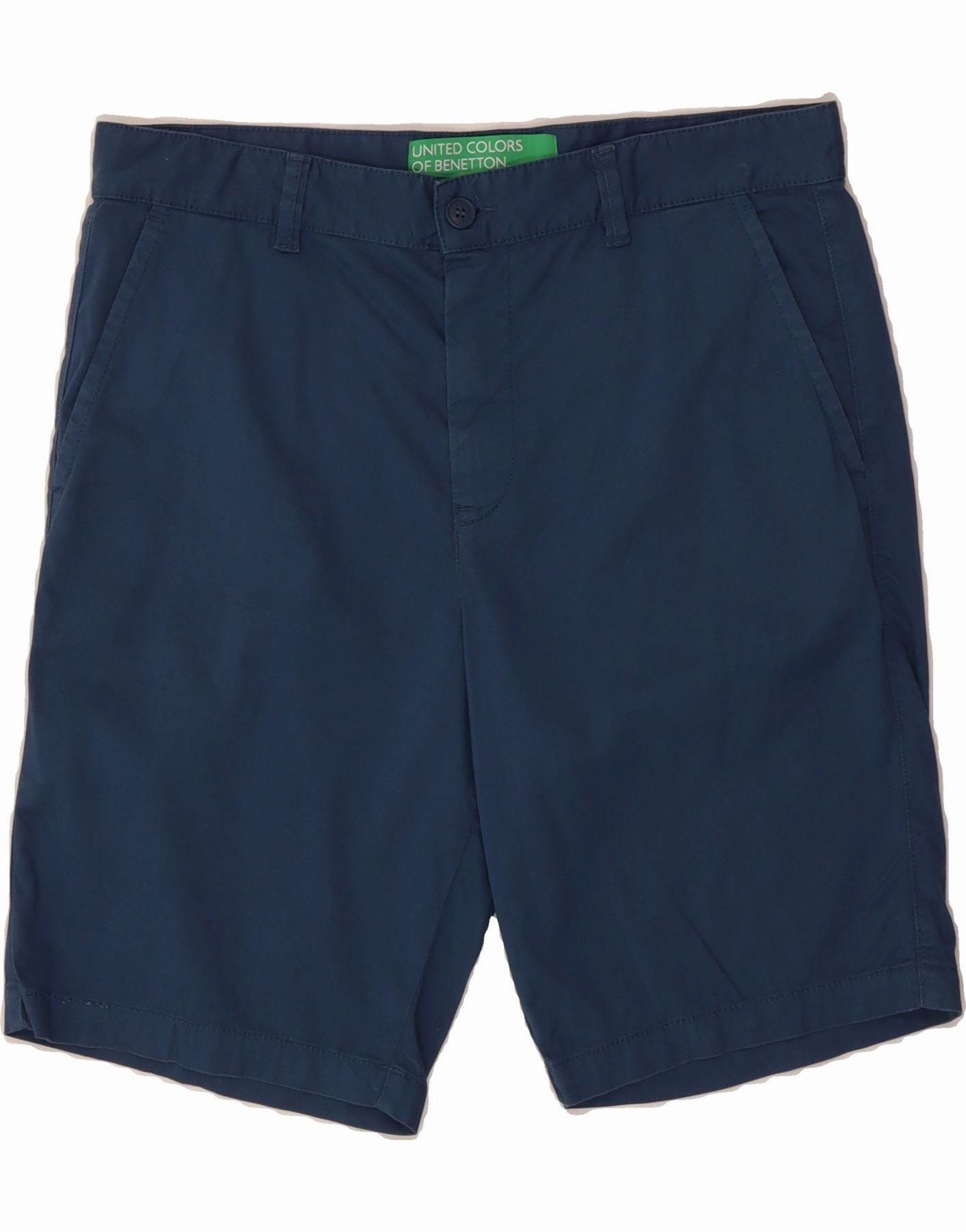 Warm Mood BENETTON Mens Chino Shorts IT 48 Medium W34  Navy Blue Cotton
