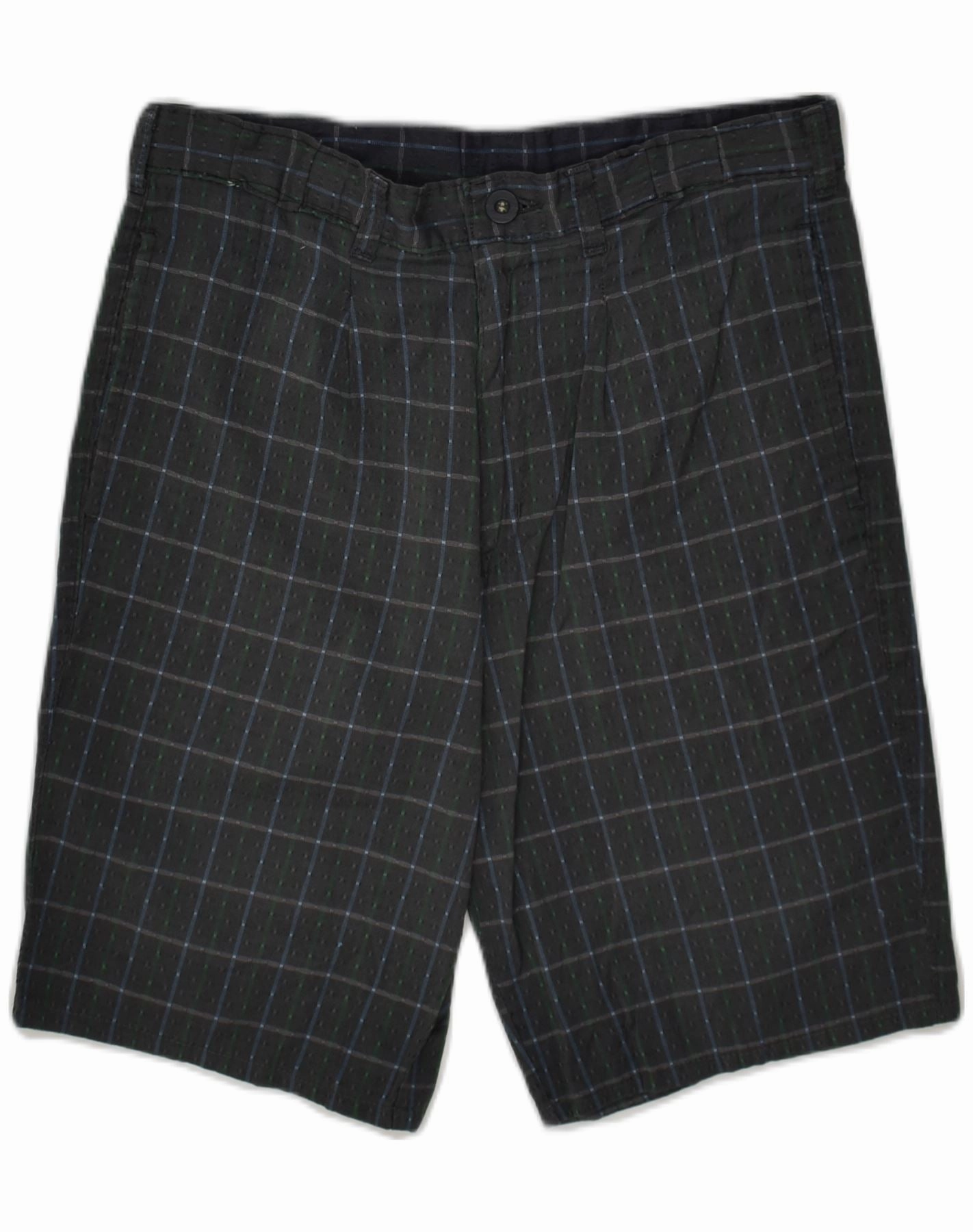 Classic Appeal RIFLE Mens Chino Shorts W29 Small Black Check Cotton