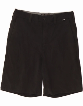 Stretchy Hemline Reflective Trim Detail HURLEY Mens Chino Shorts W26 XS Black