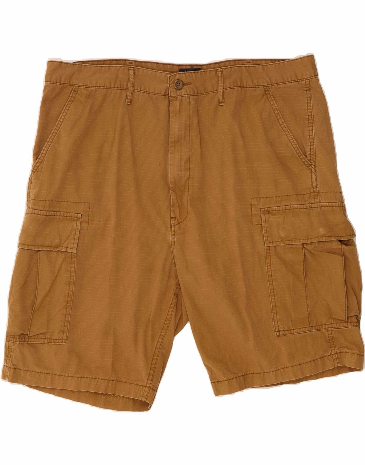 Stretchy Hemline Quick Release Fasteners LEVI'S Mens Cargo Shorts W40 XL Brown Cotton