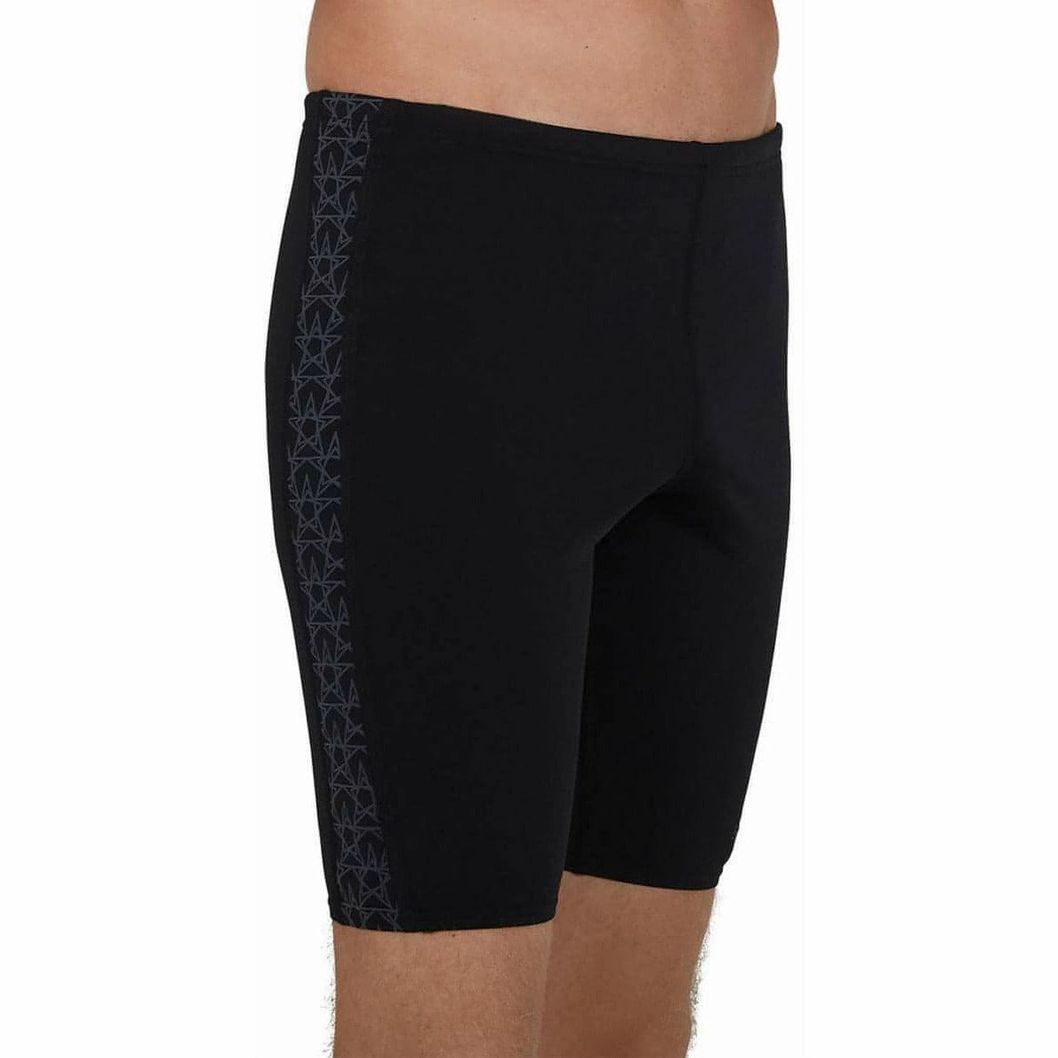 High Durability Elastic Speedo Boomstar Splice Mens Swim Jammer Shorts - Black