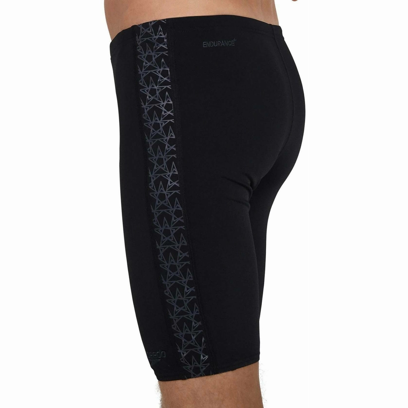 Vacation Mode Abdominal Compression Zone Speedo Boomstar Splice Mens Swim Jammer Shorts - Black