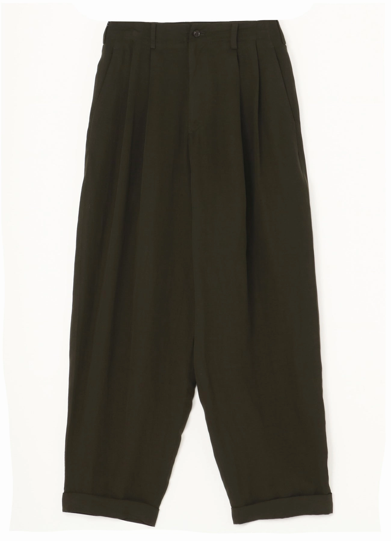 Timeless Look Transitional Style GARMENT-DYED CELLULOSE TWILL DOUBLE PLEATED CUFFED HEM PANTS