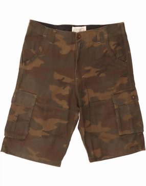 AEROPOSTALE Mens Cargo Shorts W32 Medium Brown Camouflage Cotton Fashion Forward