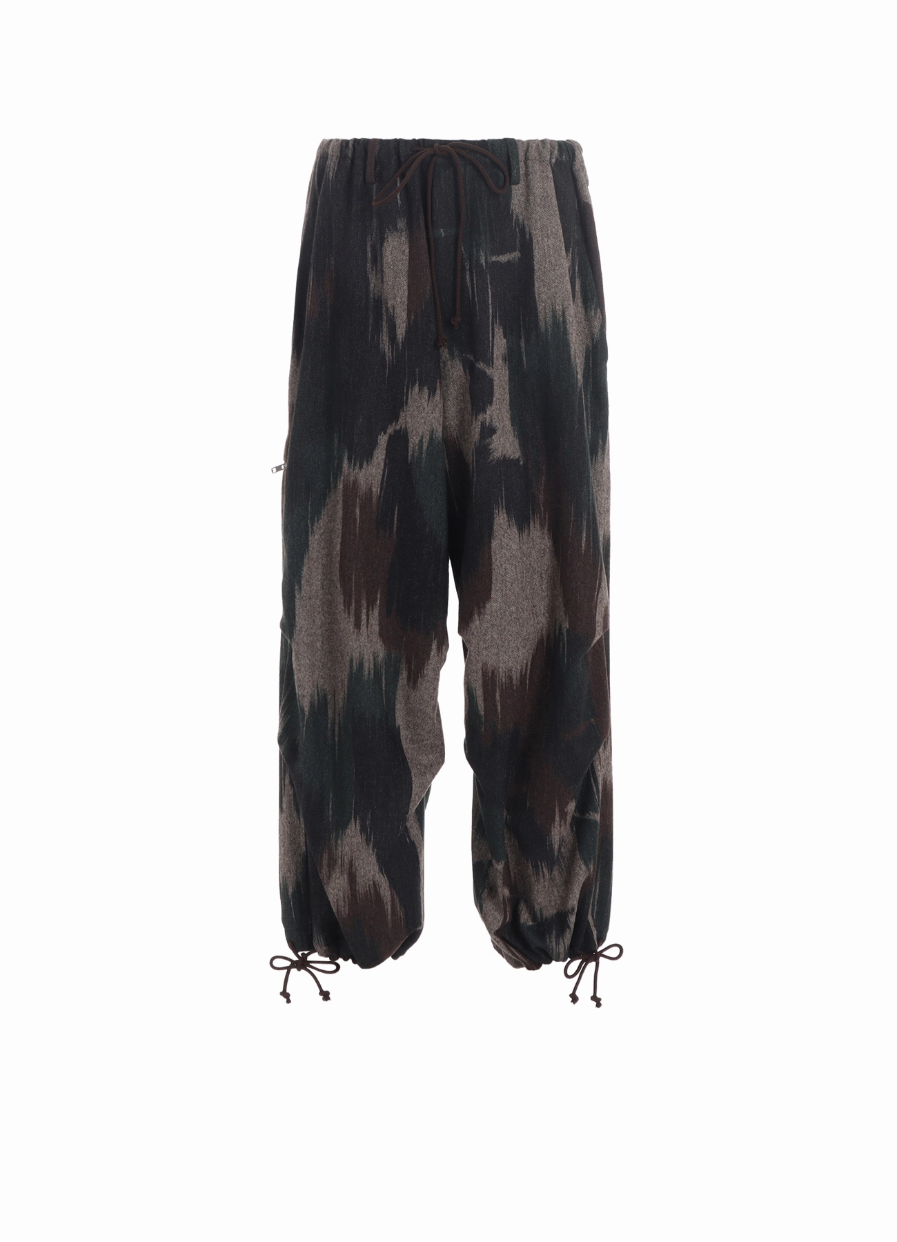 Unrestricted Movement CAMOUFLAGE TWEED KNEE TUCK WIDE PANTS