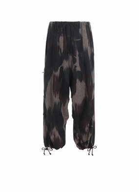 Unrestricted Movement CAMOUFLAGE TWEED KNEE TUCK WIDE PANTS