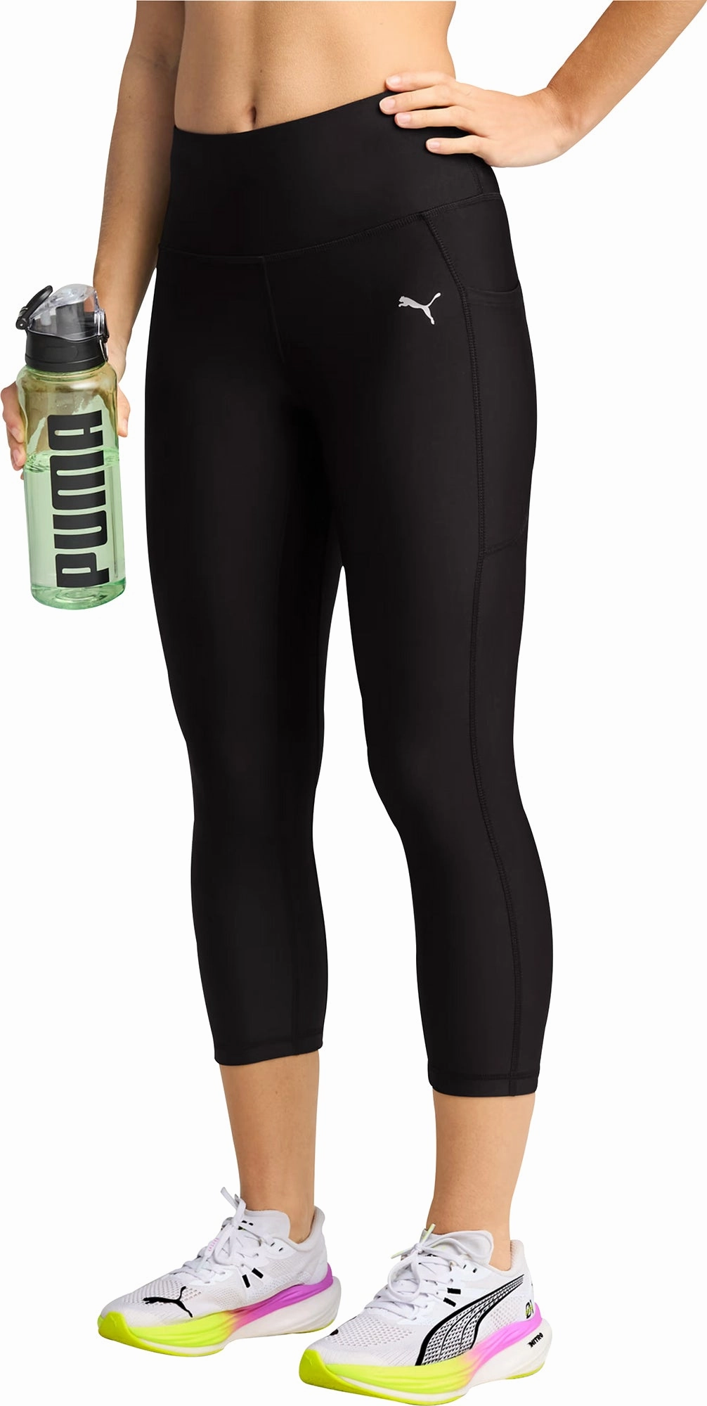 Cozy Wear Puma Velocity Womens 3/4 Capri Running Tights - Black
