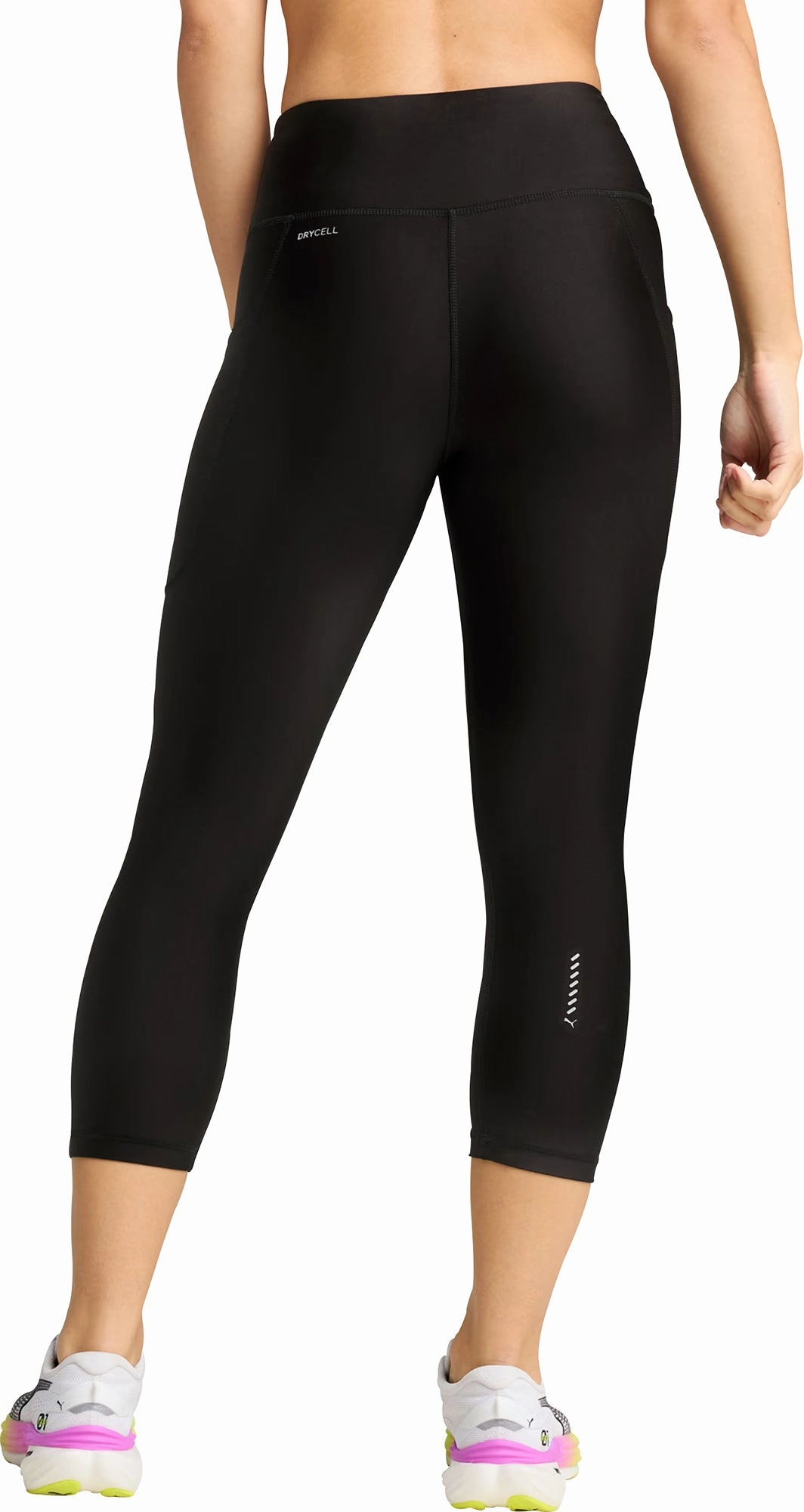 Puma Velocity Womens 3/4 Capri Running Tights - Black Studio Practice Maternity Wear