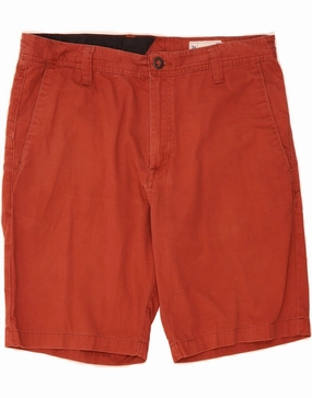 VOLCOM Mens Chino Shorts W34 Large  Red Cotton Temperature Regulating Tech