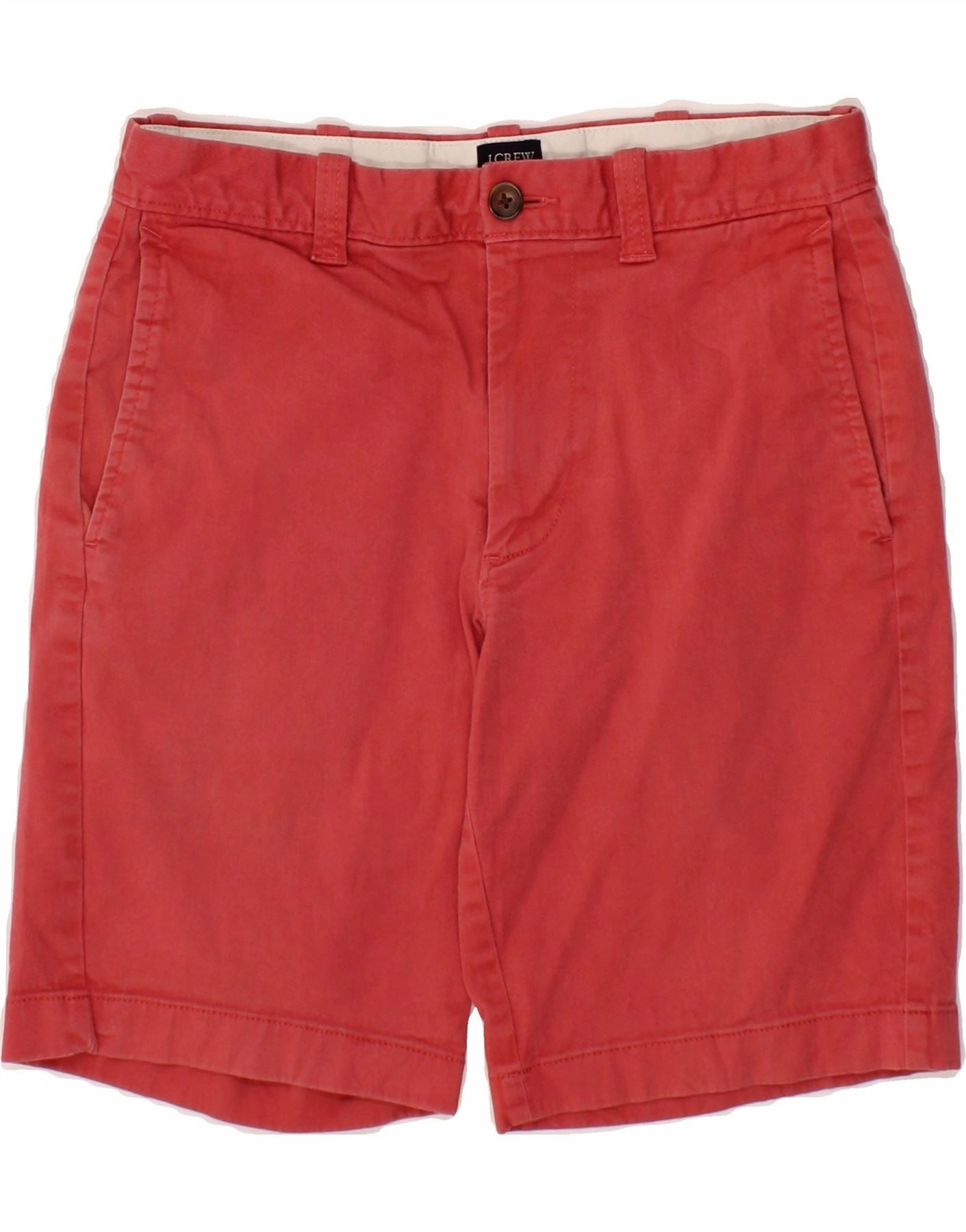 Fashion Forward Free Size Adjuster J. CREW Mens Chino Shorts W28 Small Red Cotton