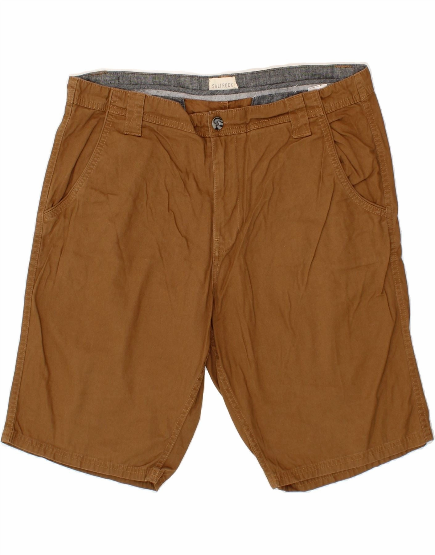 garden party wear multiple pockets SALTROCK Mens Chino Shorts 2XL W38 Brown Cotton