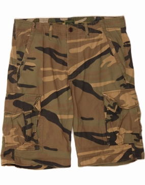 WideLegOpening JACK & JONES Mens Cargo Shorts Large W36 Khaki Camouflage Cotton