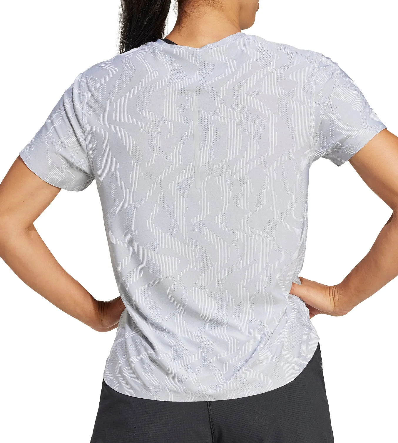 adidas Ultimate HEAT.RDY Engineered Short Sleeve Womens Running Top - Grey Fun and Playful