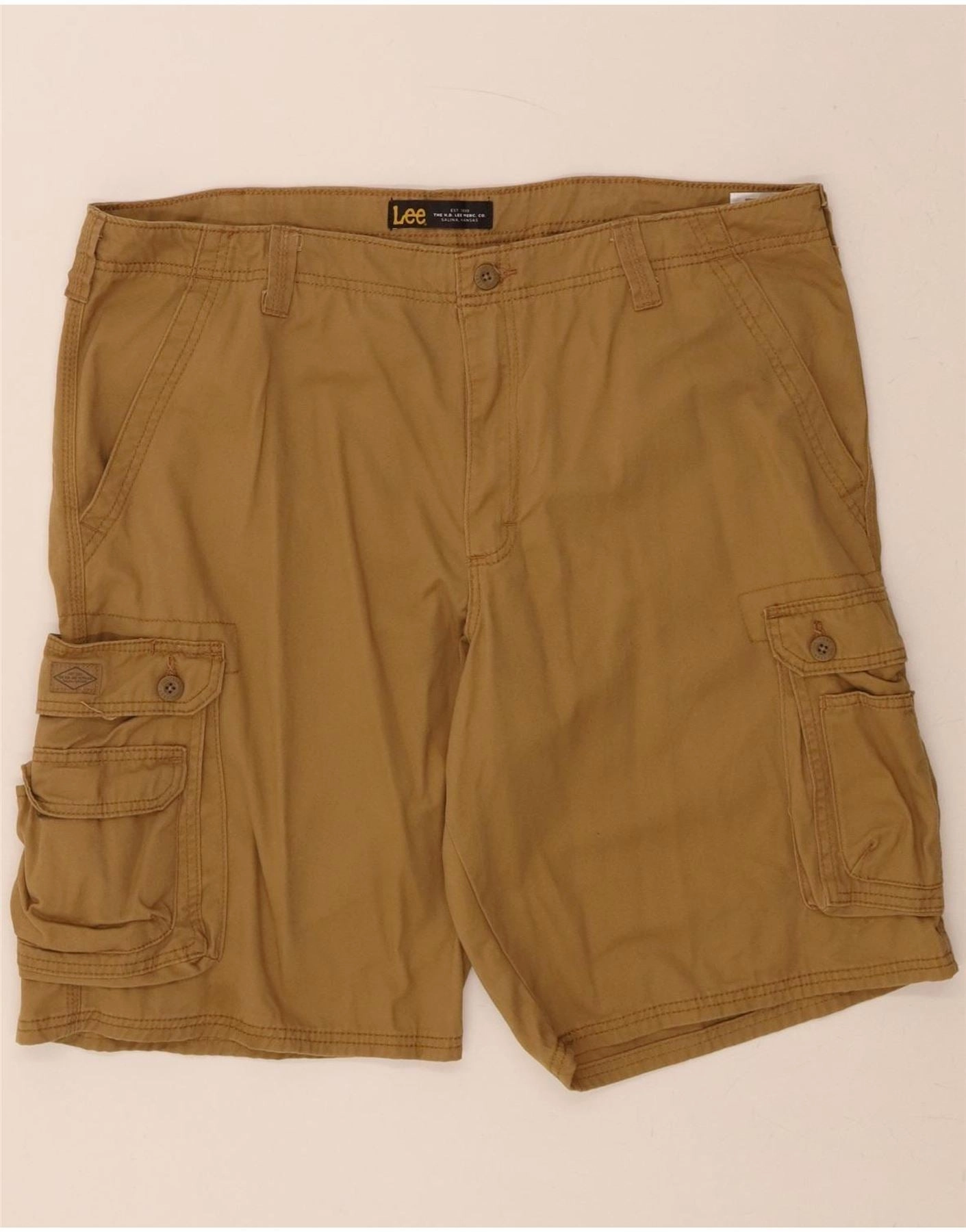 Travel Style LEE Mens Cargo Shorts W40 XL Brown Cotton