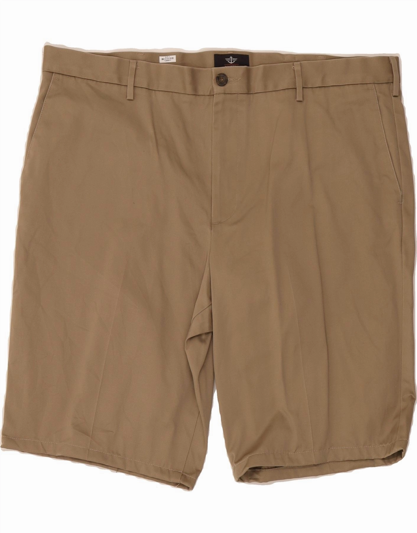 DOCKERS Mens Khakis Classic Fit Chino Shorts W42 2XL Beige Cotton Adjustable Waist Abrasion Dispersing Weave