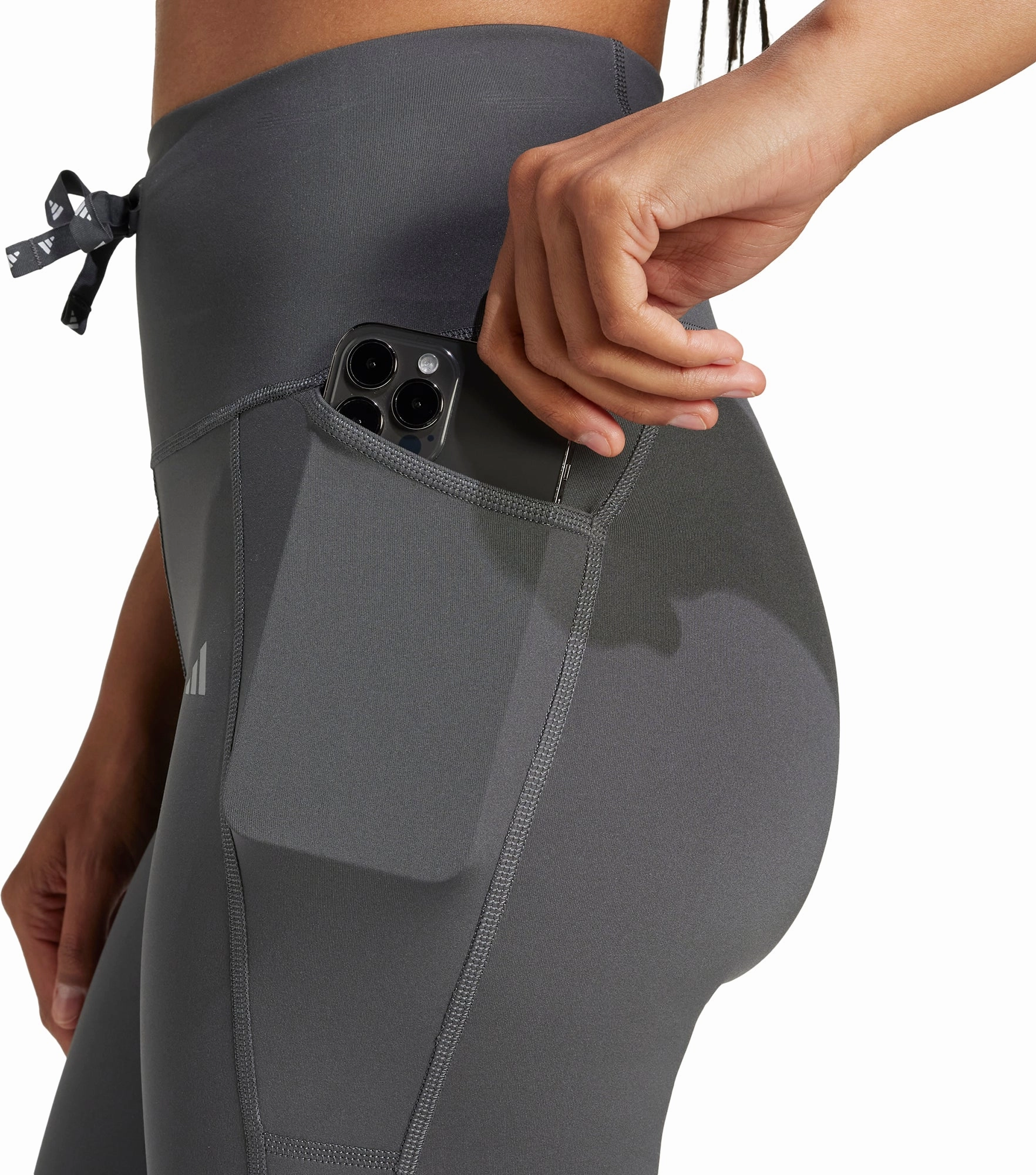 Breathable Wear Fit Natural Stretch adidas Essentials Womens Long Running Tights - Grey