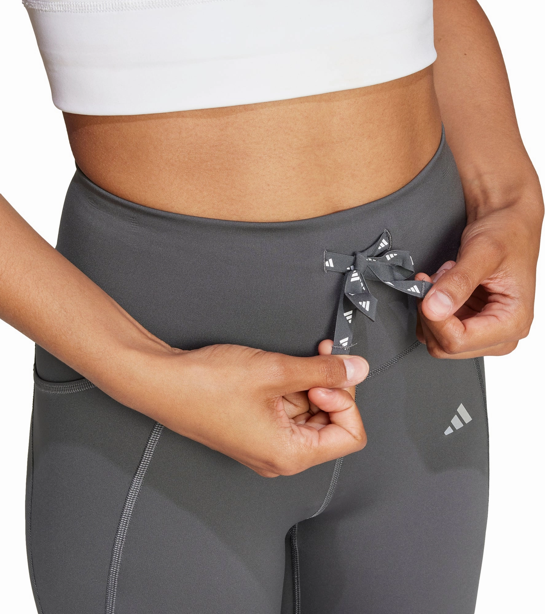 Pro Athlete Quick Dry adidas Essentials Womens Long Running Tights - Grey