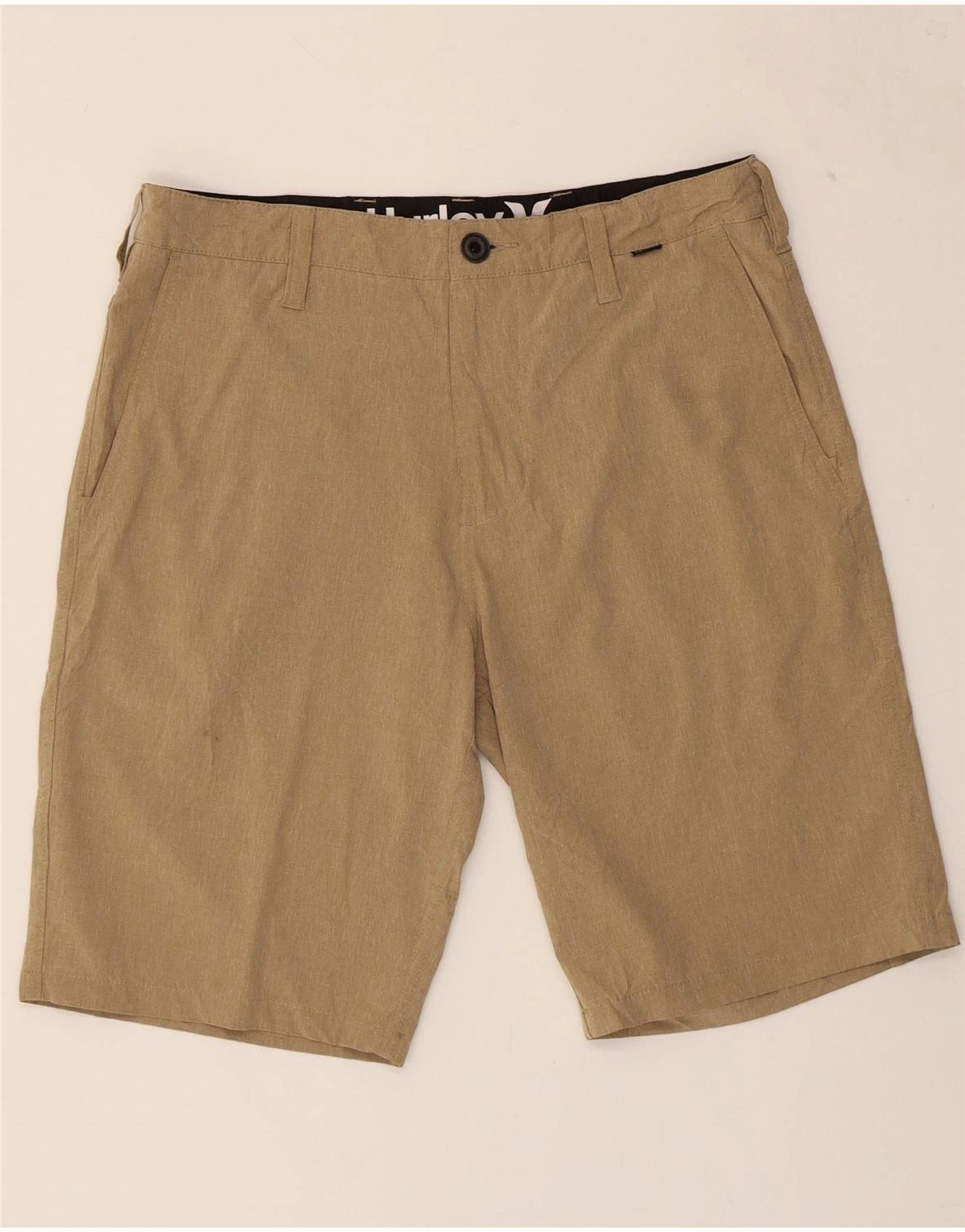 HURLEY Mens Chino Shorts W30 Medium Beige Polyester Printed Pattern