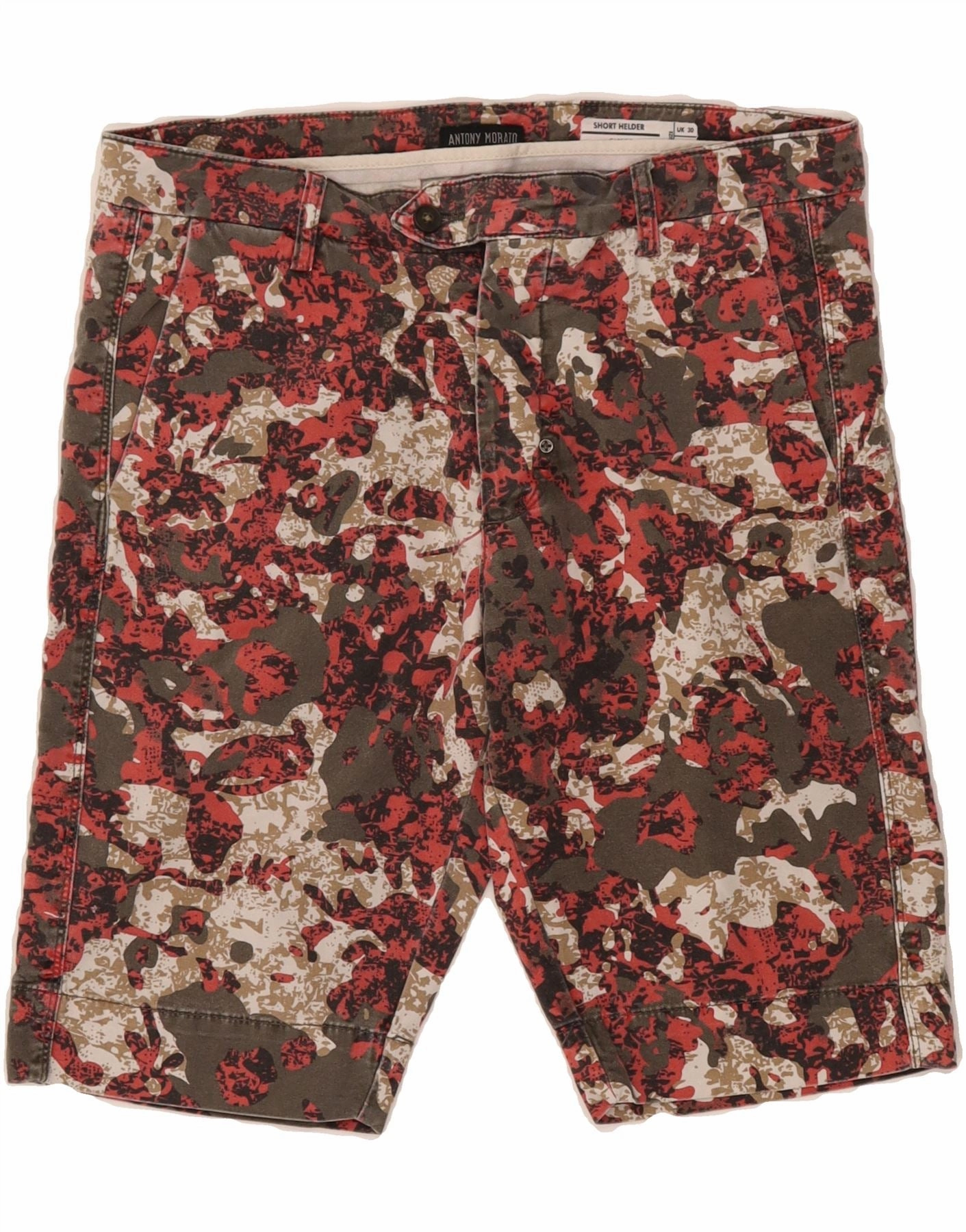 ANTONY MORATO Mens Chino Shorts W30 Medium Multicoloured Camouflage vest
