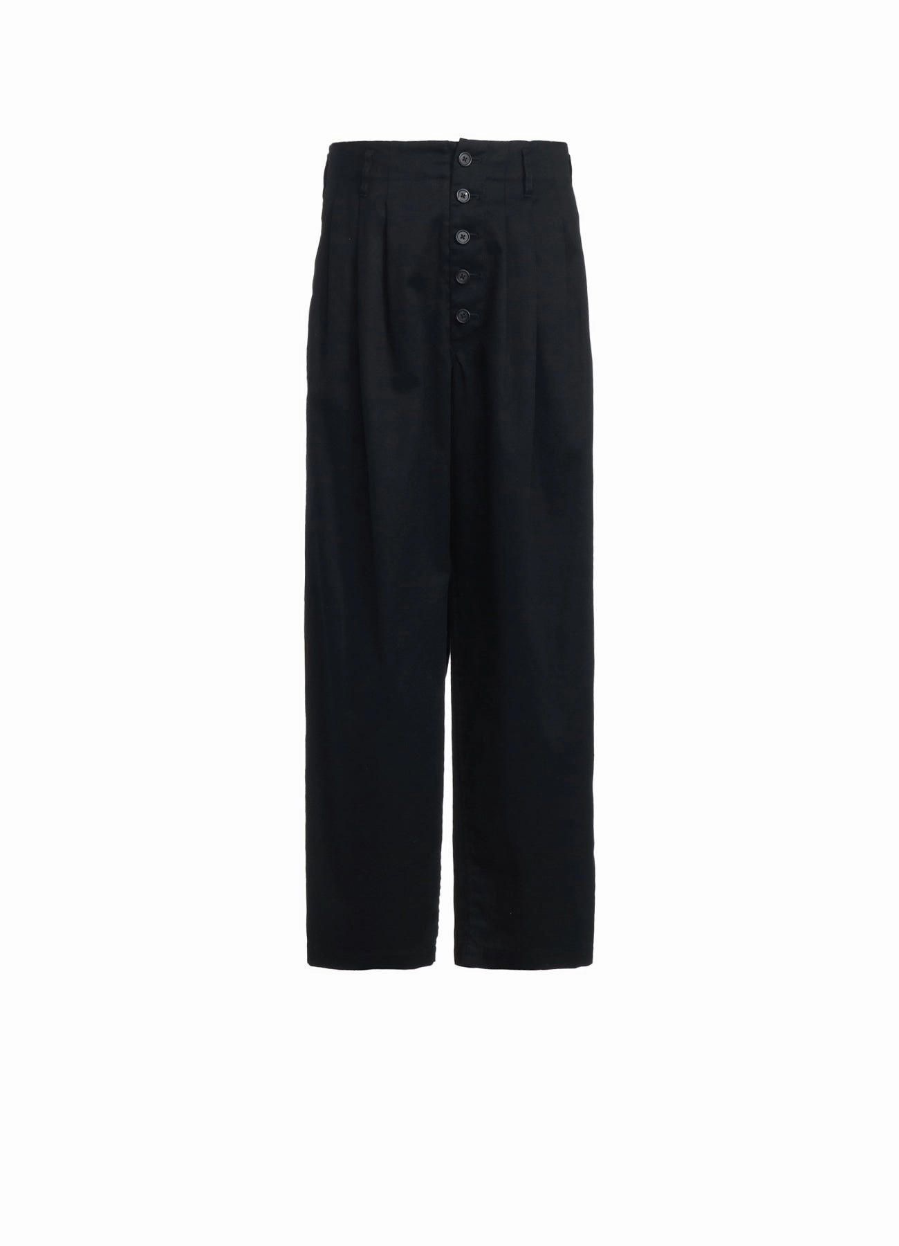COTTON TWILL 3-TUCK WIDE TROUSERS WITH SIDE STRIPES Durable Fit