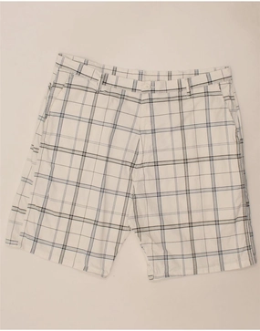 Polyester shorts WRANGLER Mens Chino Shorts W42 2XL White Check Cotton
