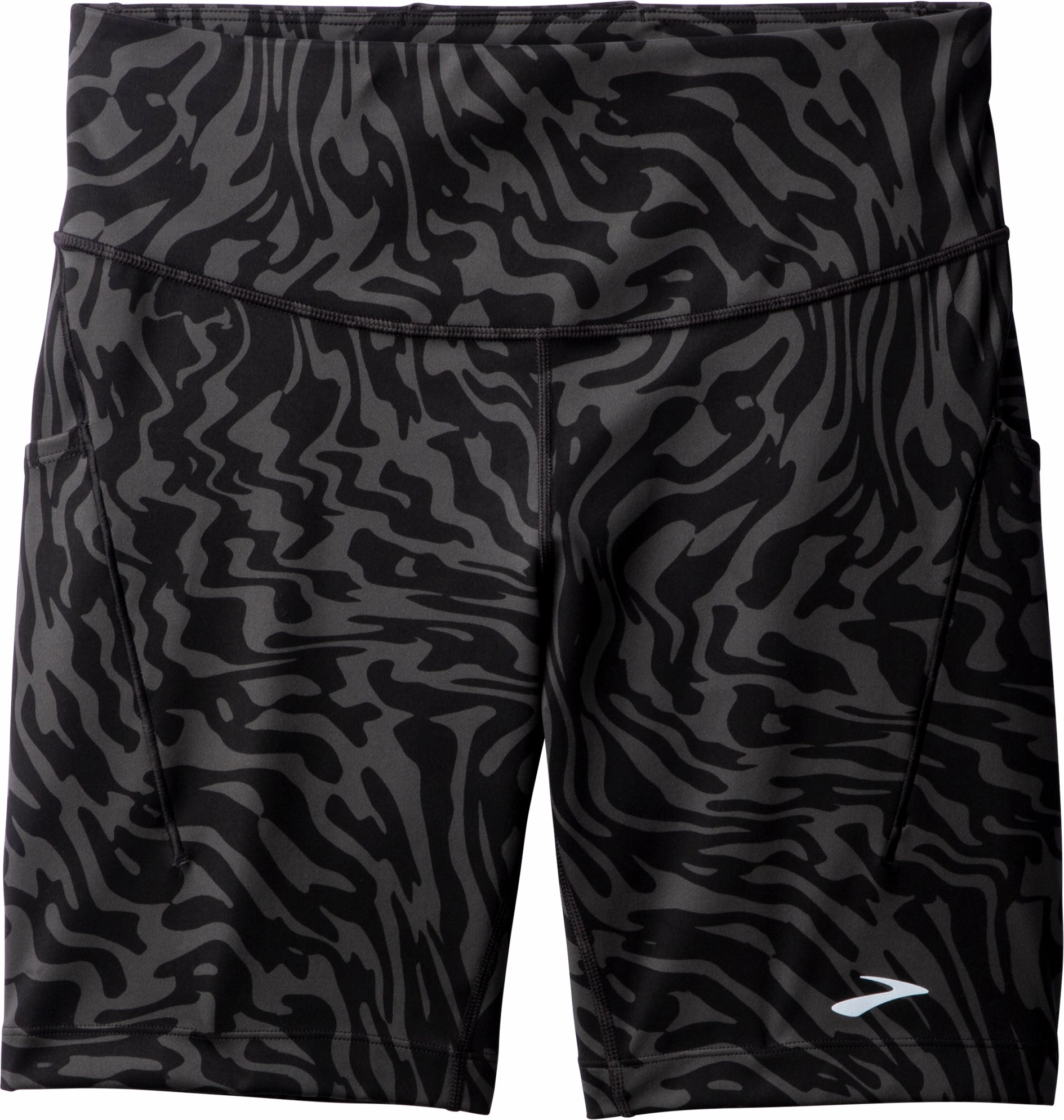 Brooks Spark 8 Inch Womens Short Running Tights - Black Tall Fit Shape Retain