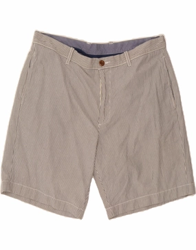 J. CREW Mens Chino Shorts W36 Large  Grey Pinstripe Cotton Abrasion Defying Knee Patches