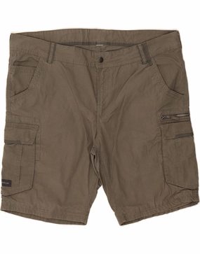 FORCLAZ Mens Cargo Shorts W46 3XL Grey Check Odor Control Technology
