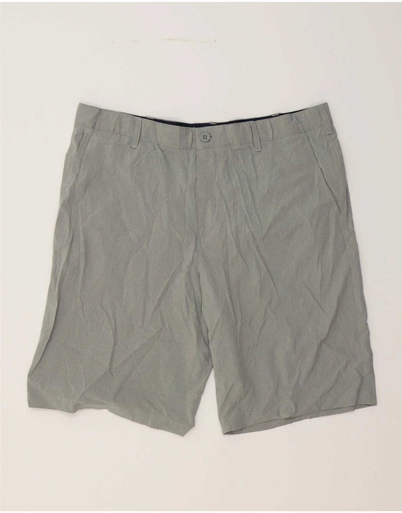 Fastening Closure IZOD Mens Chino Shorts W38 XL Grey Polyester