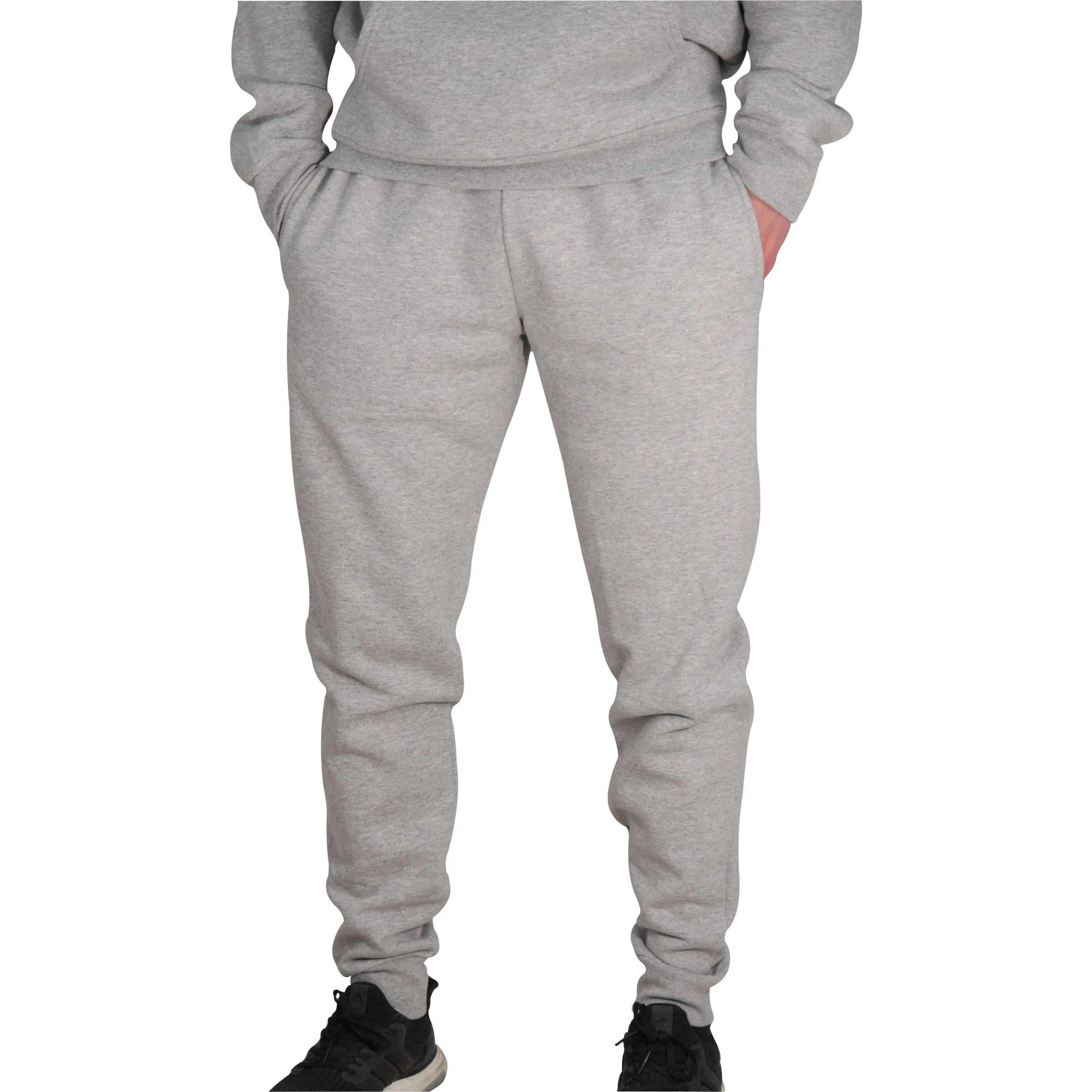 Feminine Cut DoubleLayeredFabric More Mile Vibe Fleece Mens Slim Fit Joggers - Grey