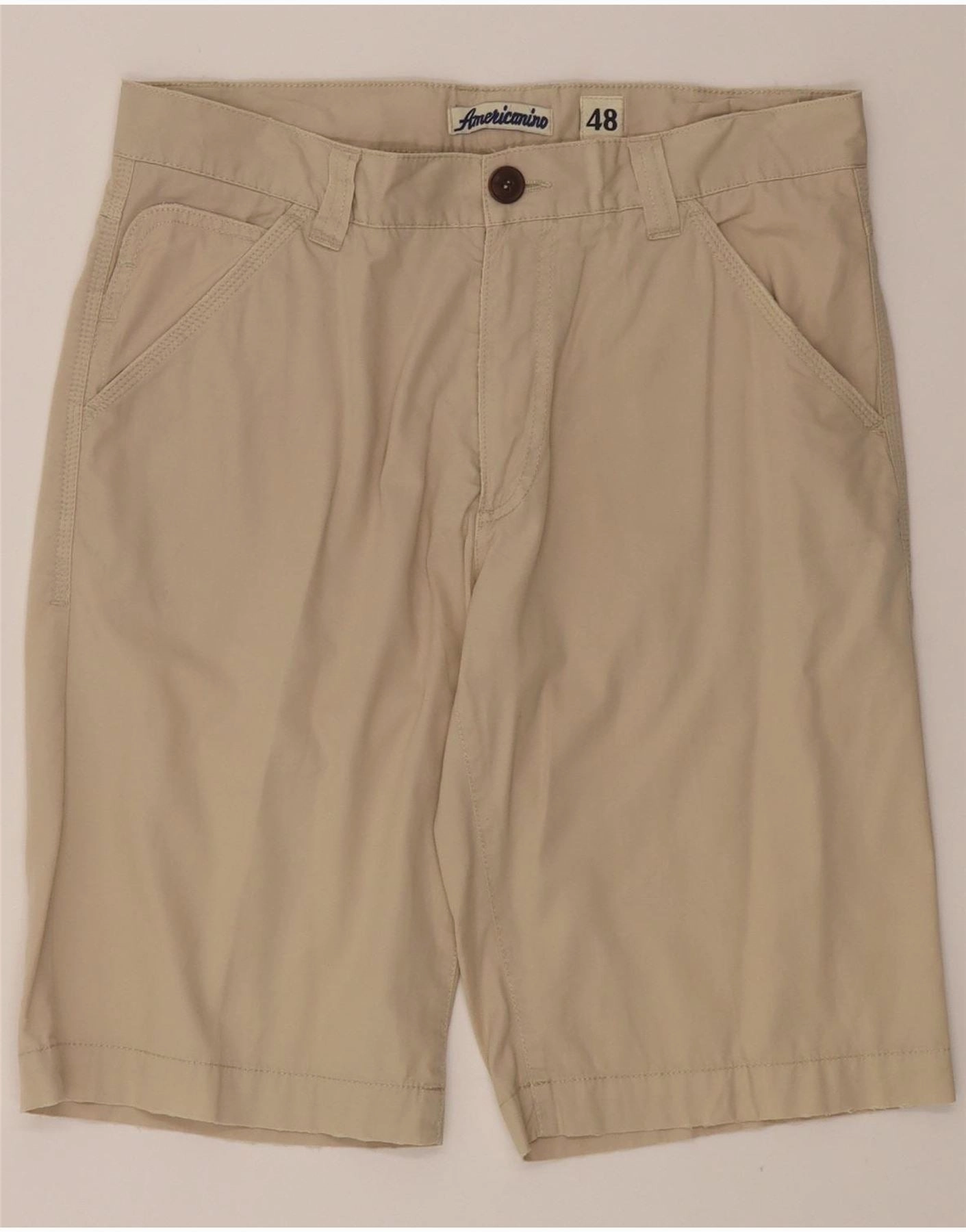 Soft Waistband AMERICANINO Mens Chino Shorts IT 48 Medium W34 Beige Cotton