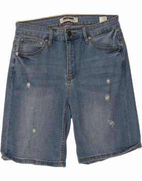 Sporty Comfort Fit Sport Edge AMERICANINO Mens Distressed Denim Shorts EU 46 XL W36 Blue Cotton