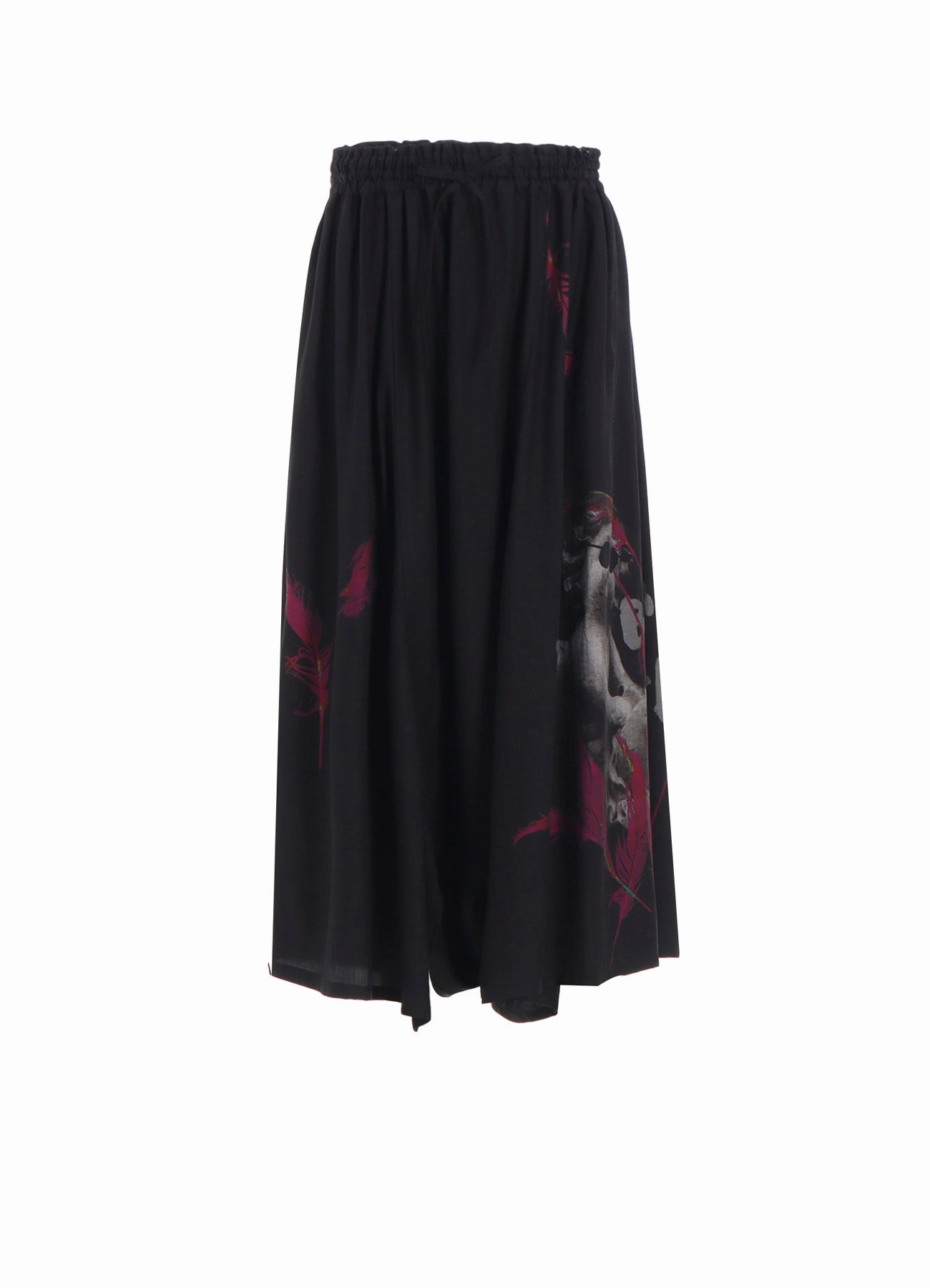 Casual Look ANGEL-PRINT DUNGAREE TWILL GATHERED PANTS