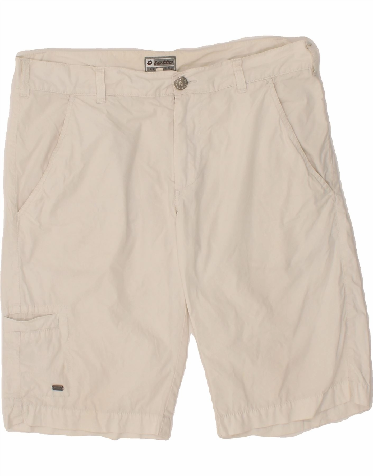 SoftInnerLining Quick Motion LOTTO Mens Cargo Shorts Large W36  White
