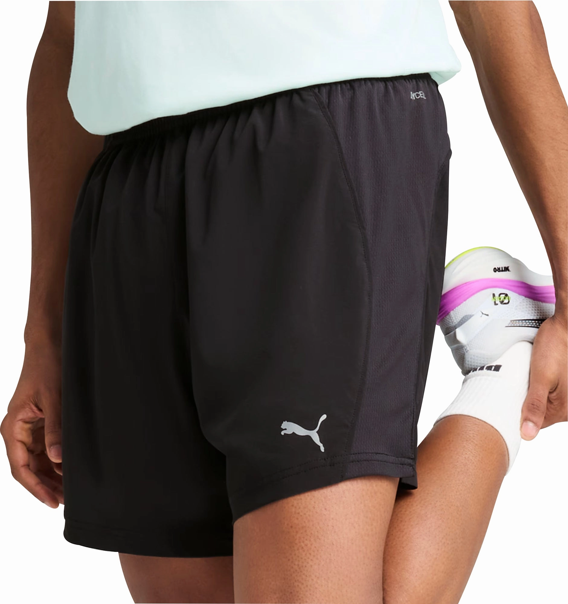 Moisture Wicking Lining Cotton shorts Puma Velocity 5 Inch Mens Running Shorts - Black